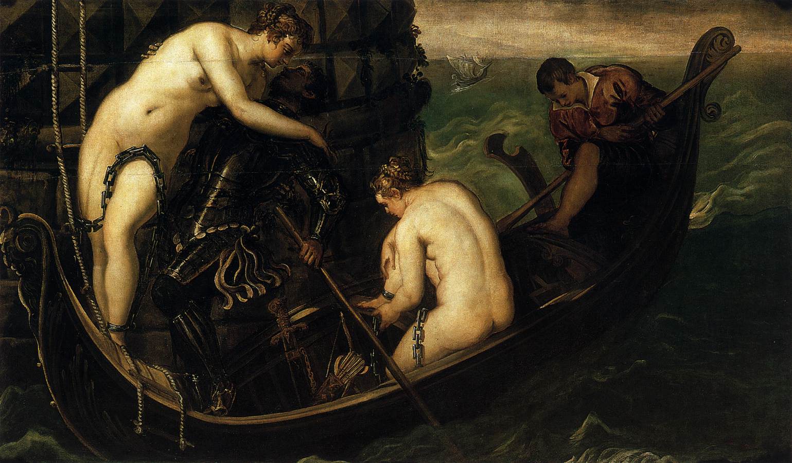 阿爾西諾伊的解放 by 丁托列托  - 西元1556 - 153 x 251 cm 