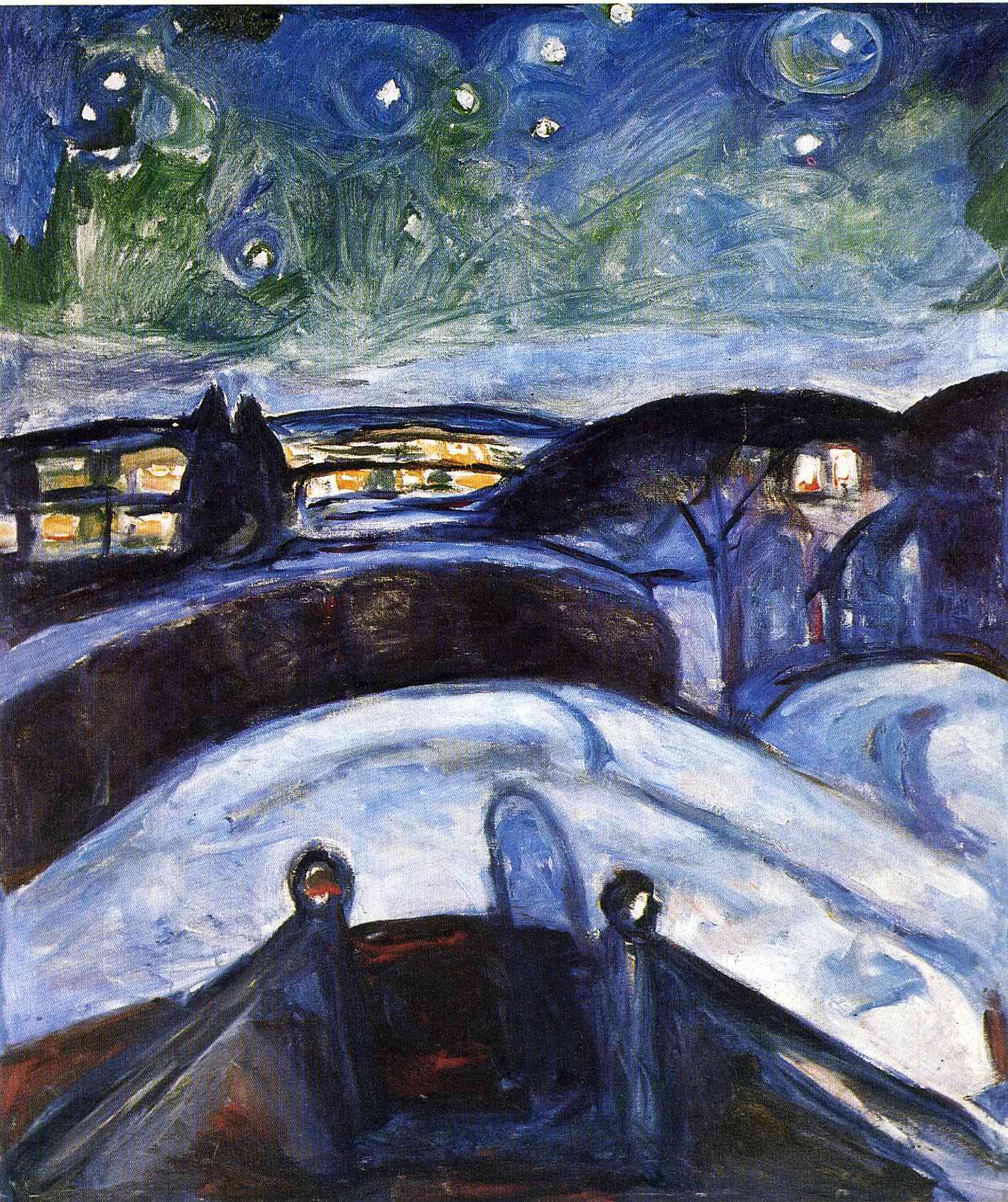 Notte stellata by Edvard Munch - 1922 - 1924 - 119 x 140 cm 