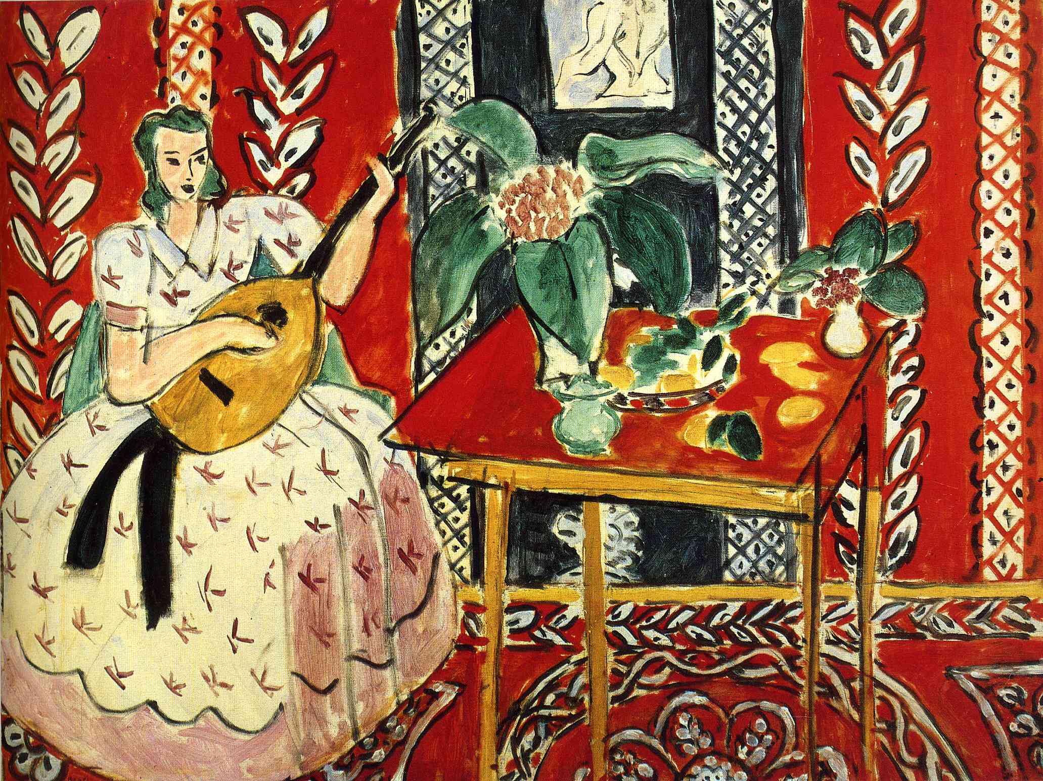 The Lute by Henri Matisse - 1943 -  59.5 x 79.5 cm private collection