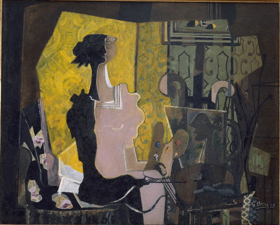 女人與畫架 by 喬治 布拉克 - 西元1936 - 130.8 x 162.2 公分 