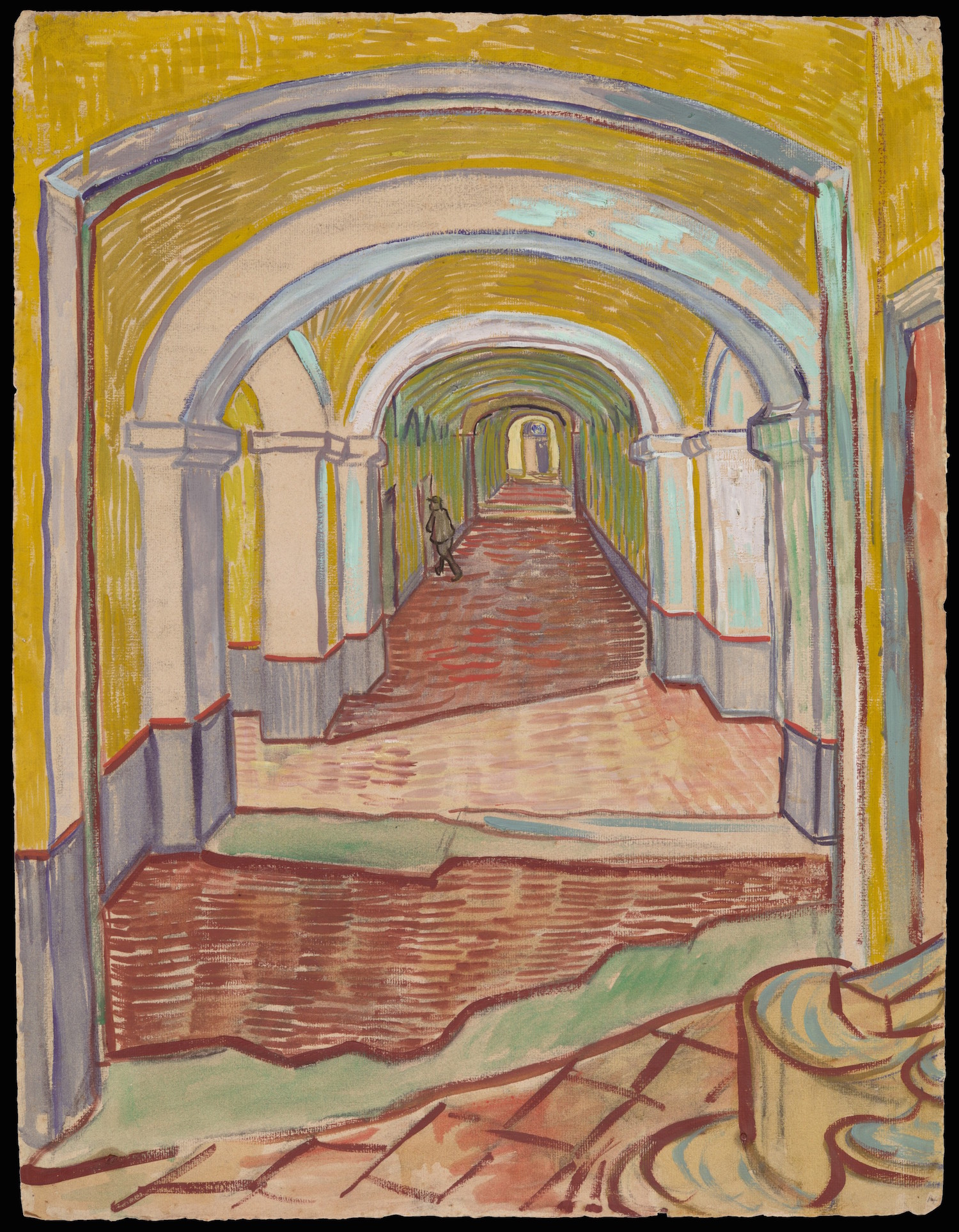 Couloir de l'hospice Saint-Paul by Vincent van Gogh - 1889 - 65.1 x 49.1 cm Metropolitan Museum of Art