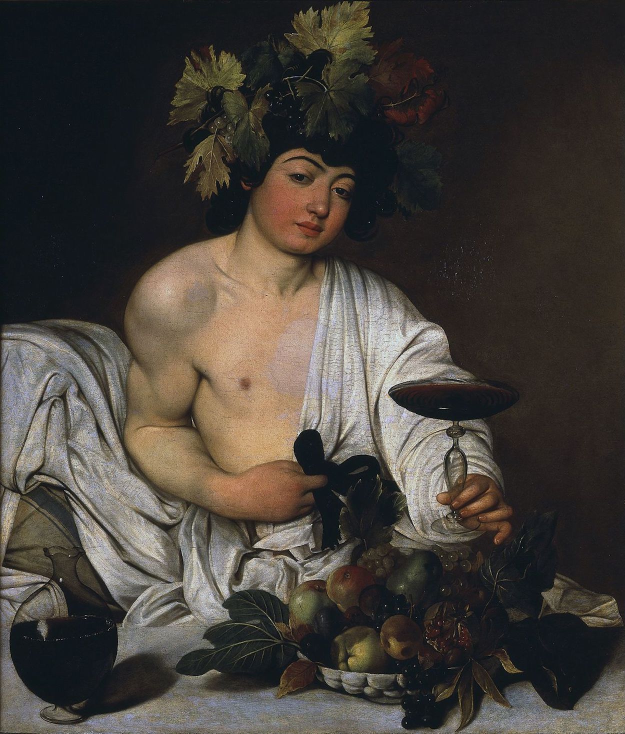 Baco by  Caravaggio - 1595 - 95 × 85 cm 