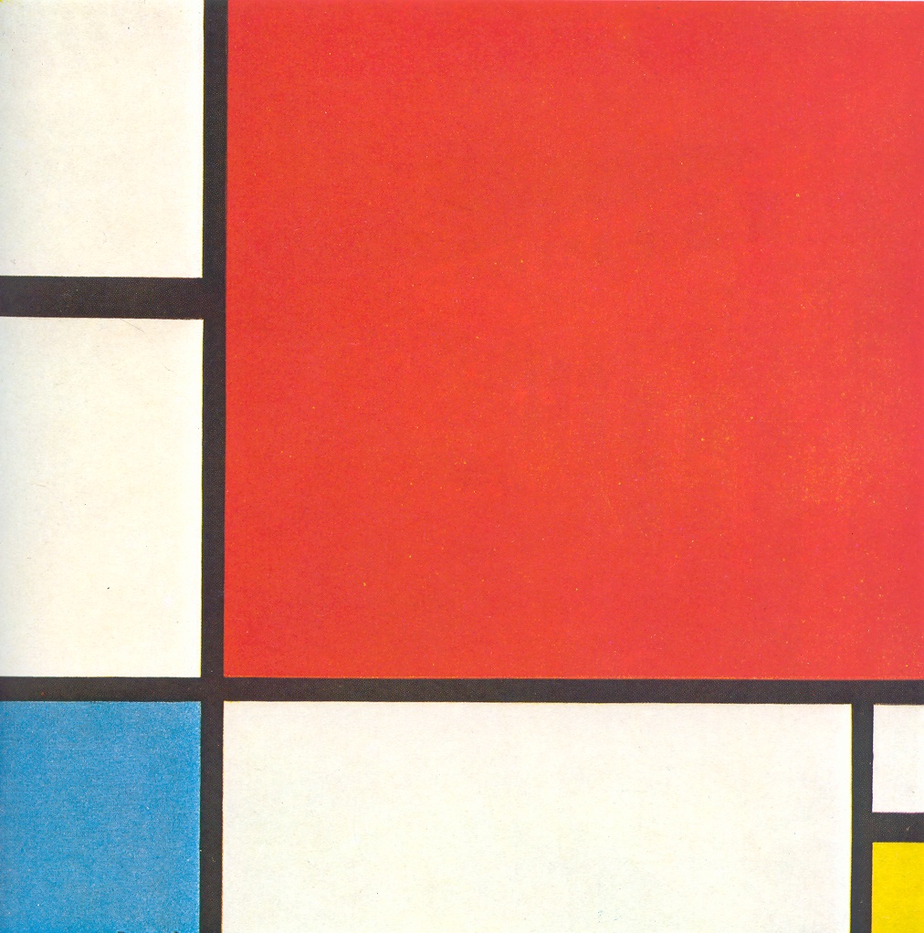 Kompozíció pirossal, kékkel és sárgával by Piet Mondrian - 1930 - 86 x 66 cm 