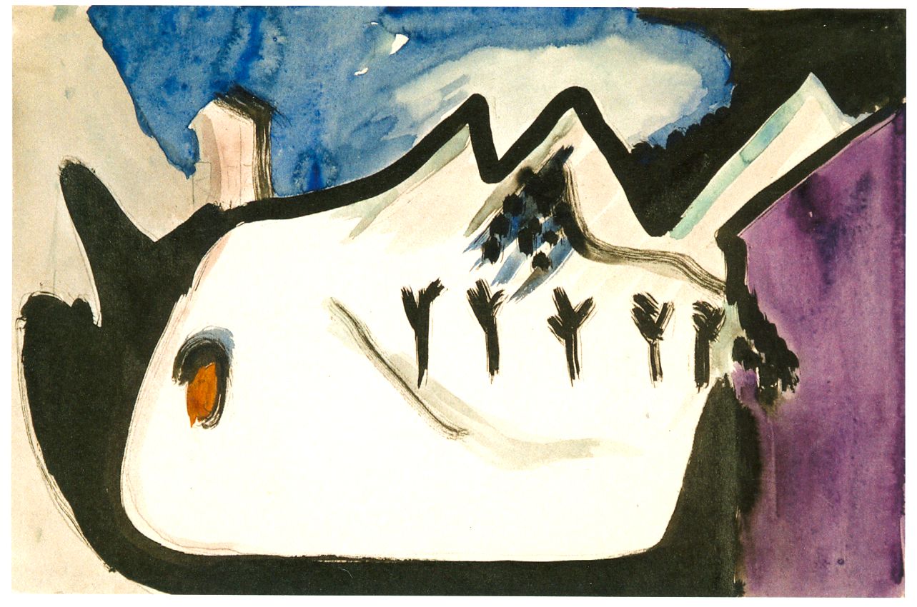 Paysage Enneigé by Ernst Ludwig Kirchner - 1930 - 28.2 x 42.8 cm Galerie Henze & Ketterer