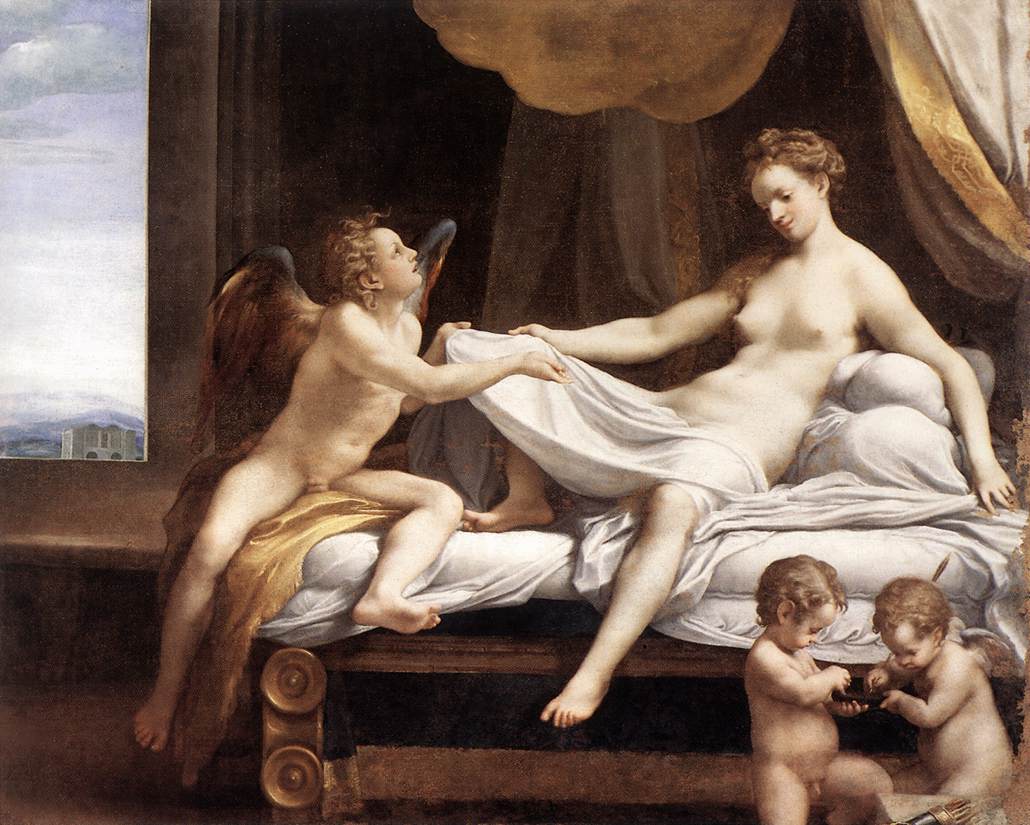 达娜厄 by 安东尼奥 达·科雷吉欧 - 1531 - 161 x 193 cm 博尔盖塞美术馆