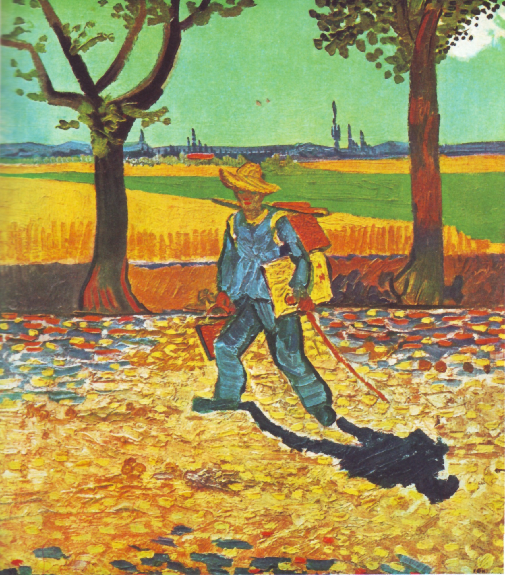 Le Peintre sur la route de Tarascon by Vincent van Gogh - 1888 - 48 × 44 cm Perdue par le feu en 1945