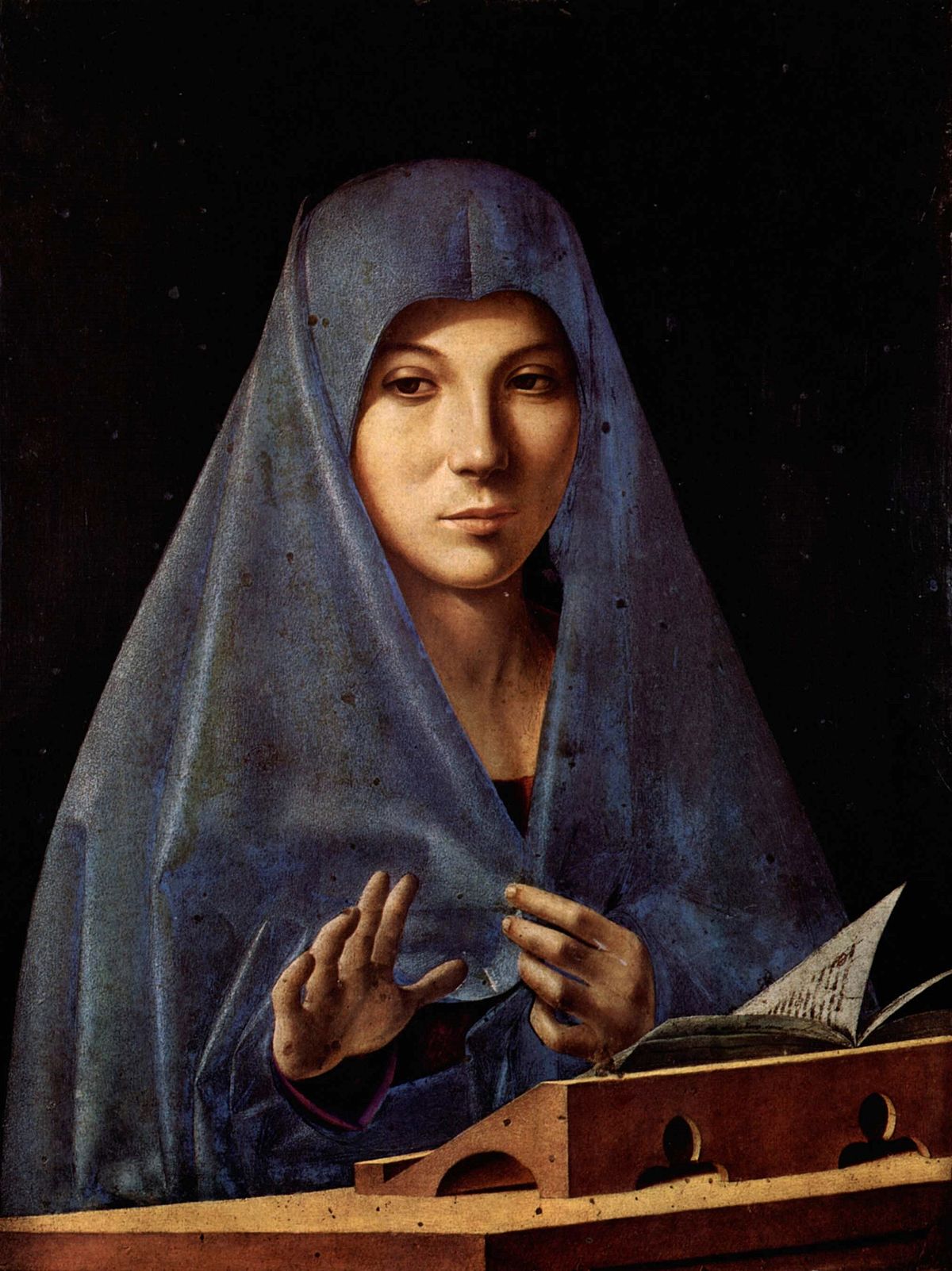 Virgen Anunciada by Antonello da Messina - c. 1476 - 45 × 34.5 cm Palazzo Abatellis