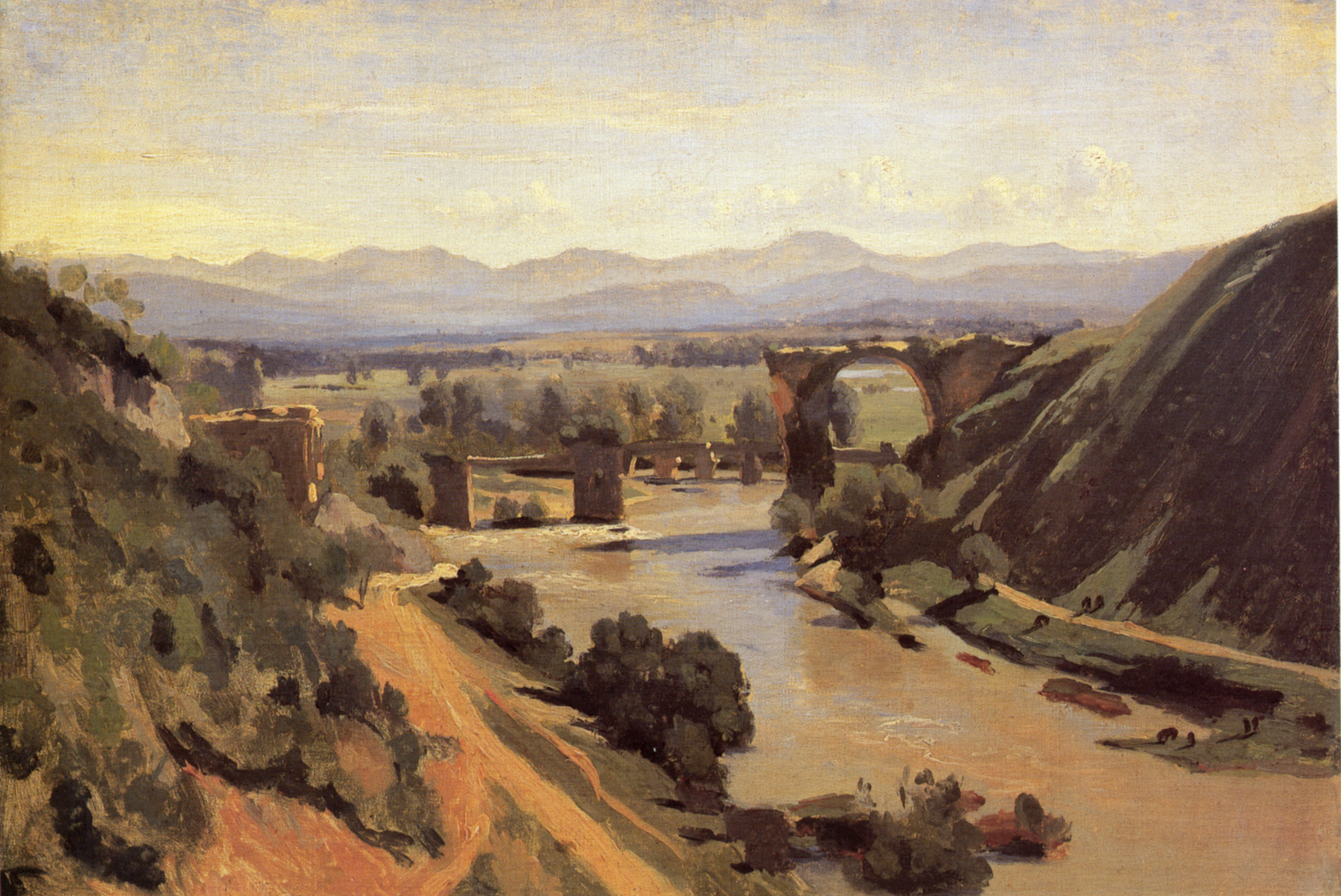 Most Augusta w Narni by Jean-Baptiste-Camille Corot - 1826 - 48 x 34 cm 