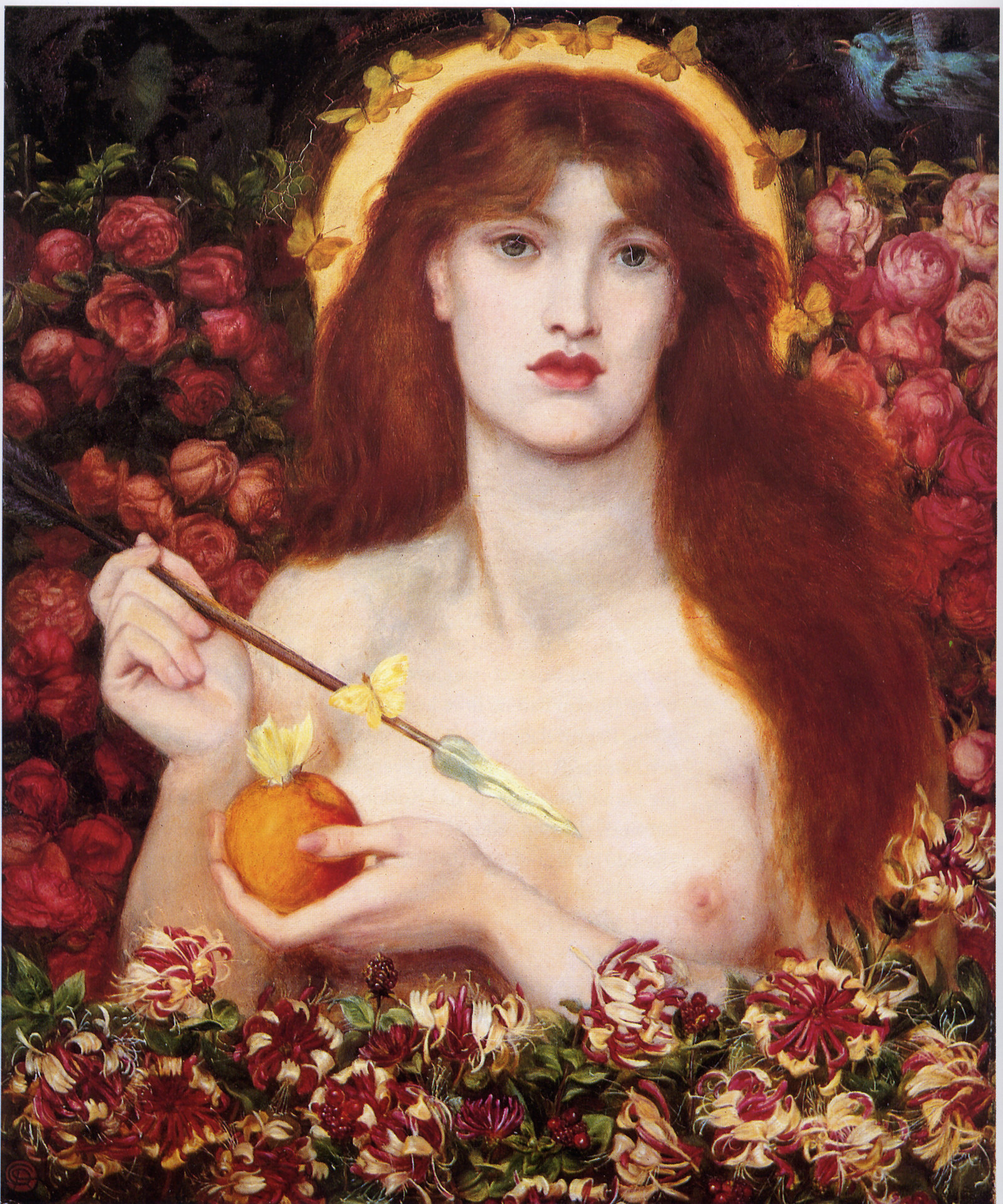 Venus Verticordia by Dante Gabriel Rossetti - 1868 -  83.8 x 71.2cm Russell-Cotes Art Gallery and Museum