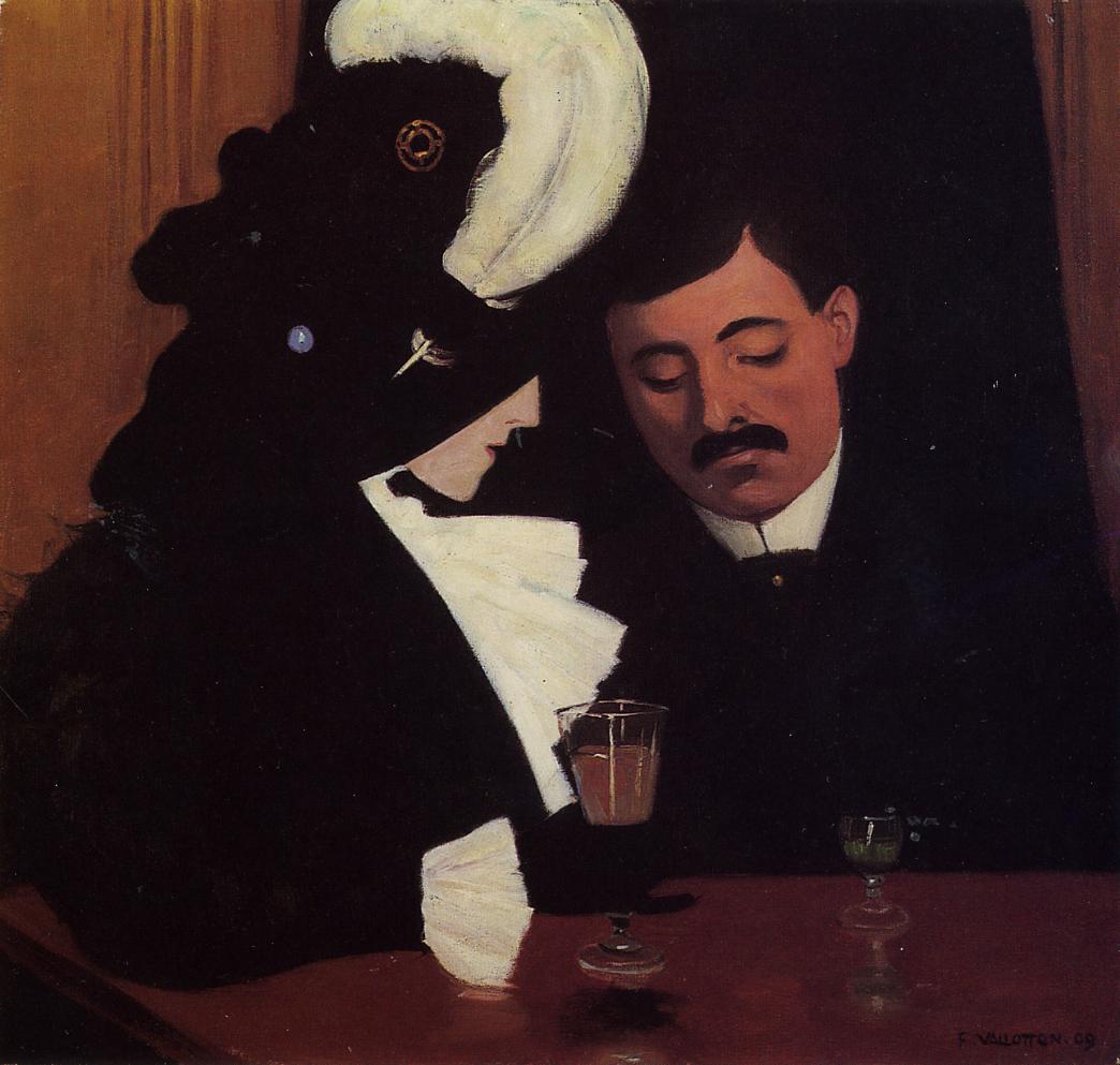 In het café (aka De Provinciaal) by Félix Vallotton - 1909 - 50.17 x 53.02 cm 