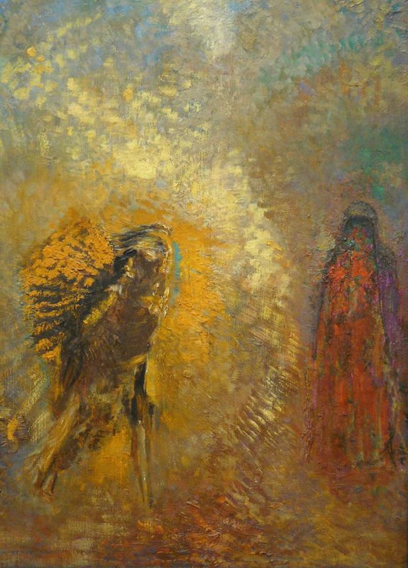 幽靈 by Odilon Redon - 大約1905 - 67 x 40 厘米 