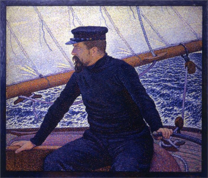 Paul Signac la cârma vasului Olympia by Theo van Rysselberghe - 1896 - - 