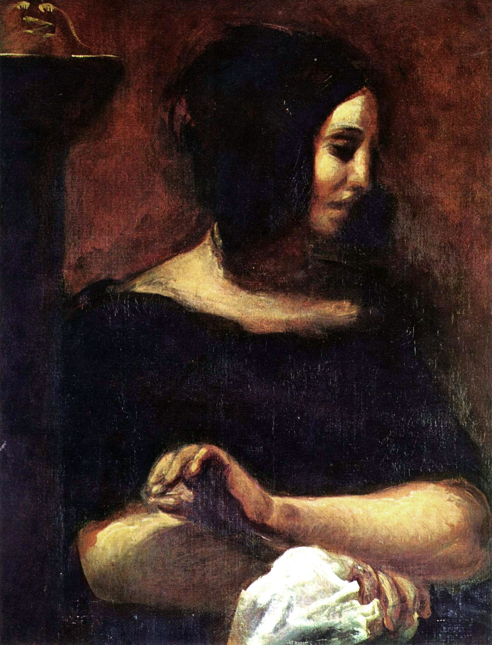 乔治·桑 by 尤金 德拉克洛瓦 - 1838 - 81 × 56 cm 