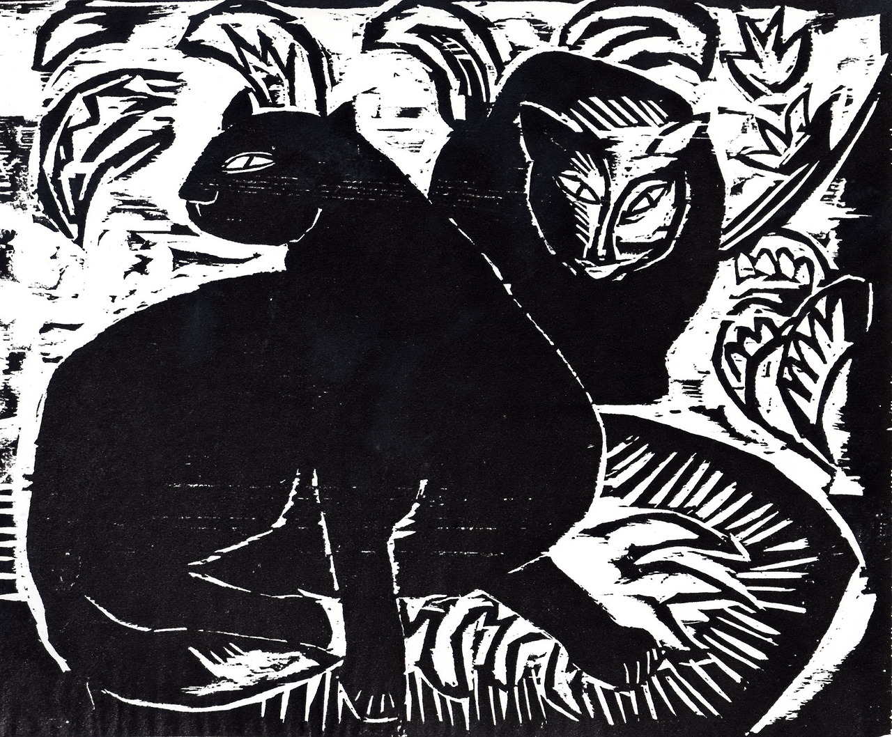 Kočky II by Karl Schmidt-Rottluff - 1919 - 15 9/16 x 19 1/2" 