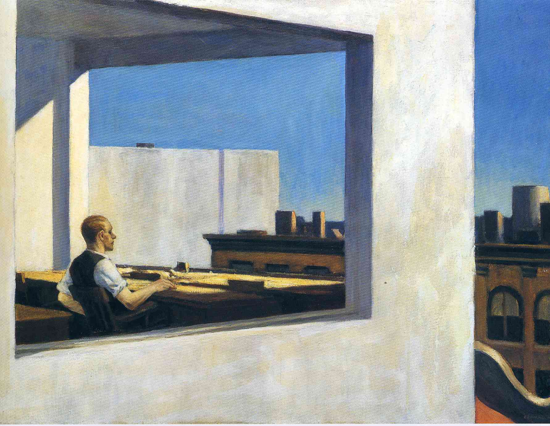 Kancelář v malém městě by Edward Hopper - 1953 - 71,1 cm x 101,6 cm 