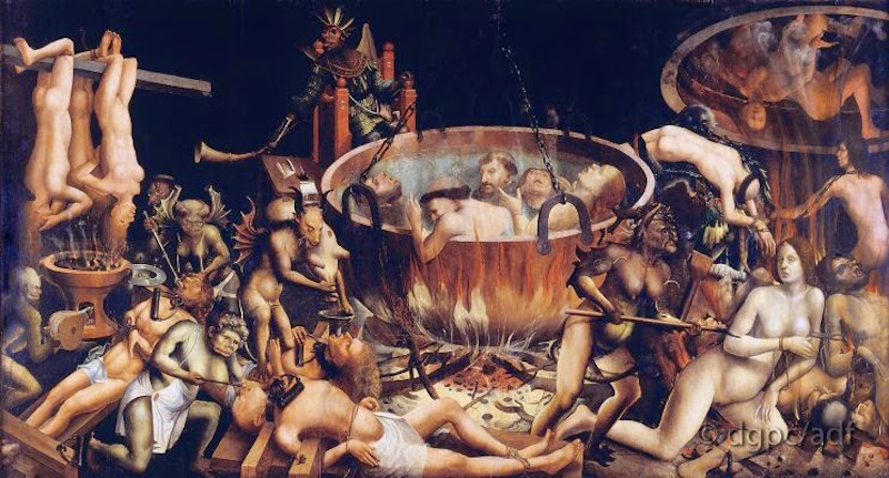 噢，地狱 by 未知艺术家  - 1505 - 1530 - 119 x 217,5 cm 