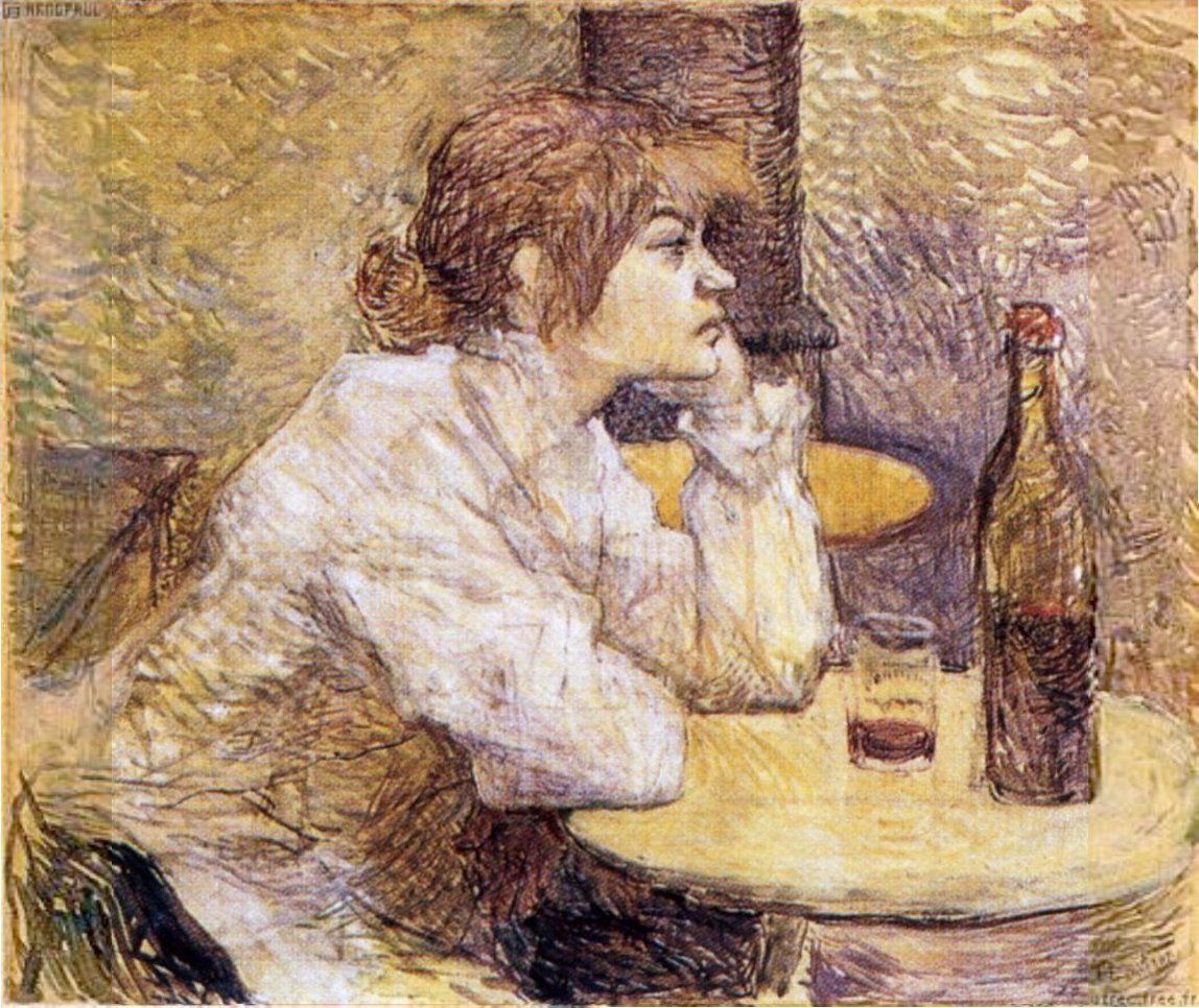 La bevitrice by Henri de Toulouse-Lautrec - 1888 c.ca - -  