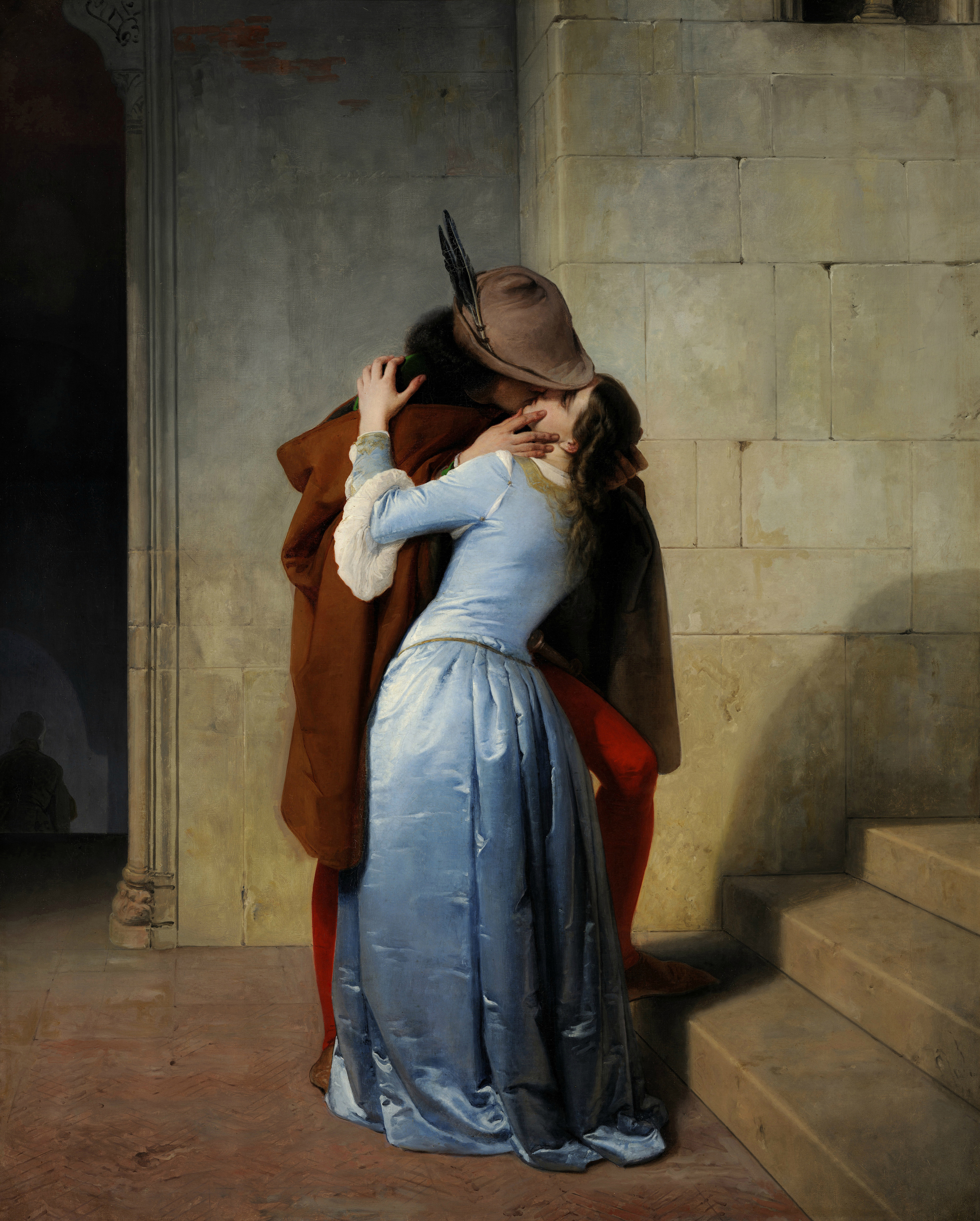 القبلة by Francesco Hayez - ١٨٥٩م - ١١٠سم×٨٨سم 