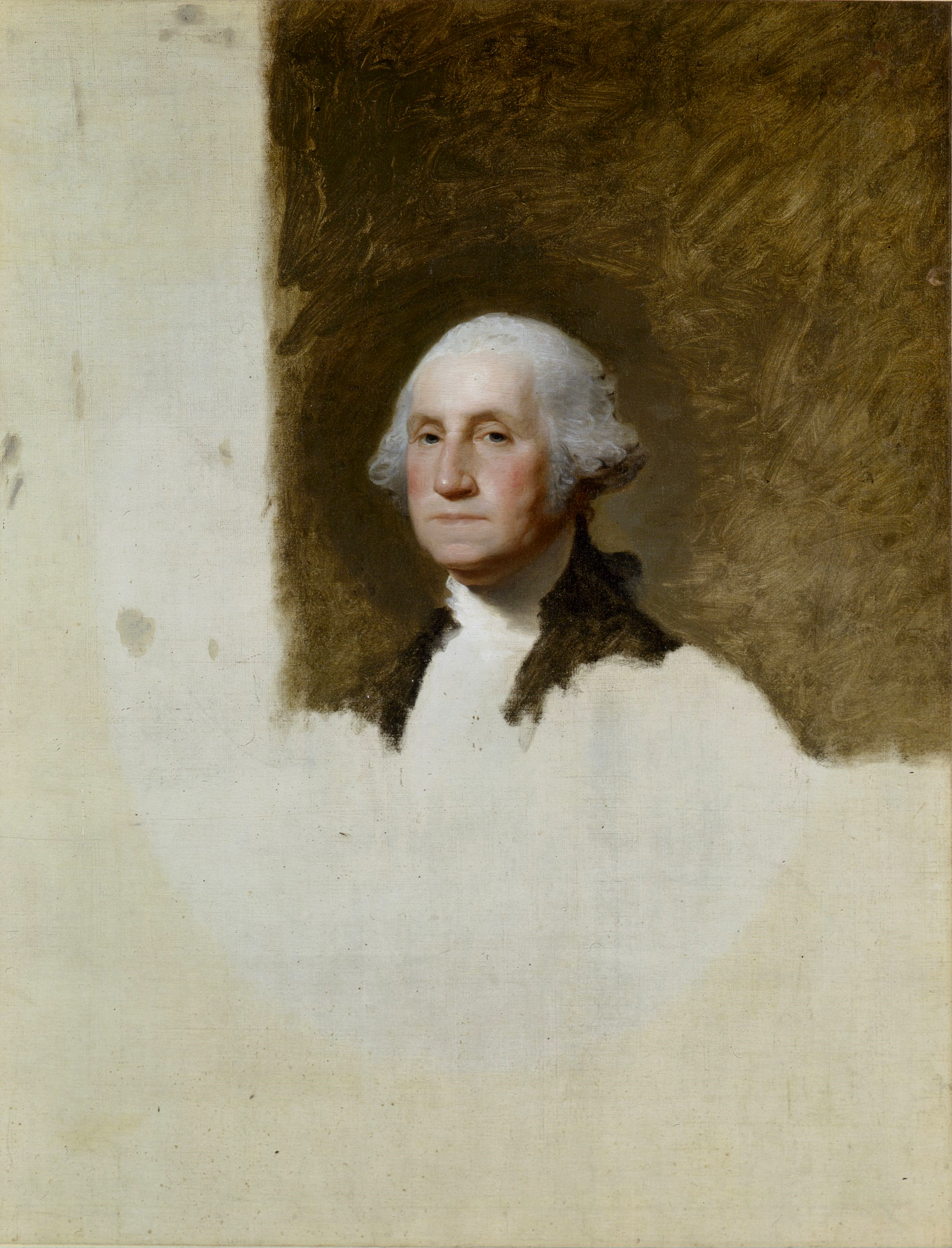 George Washington (Athenaeum) by Gilbert Stuart - 1796 - 28 x 23 palců 