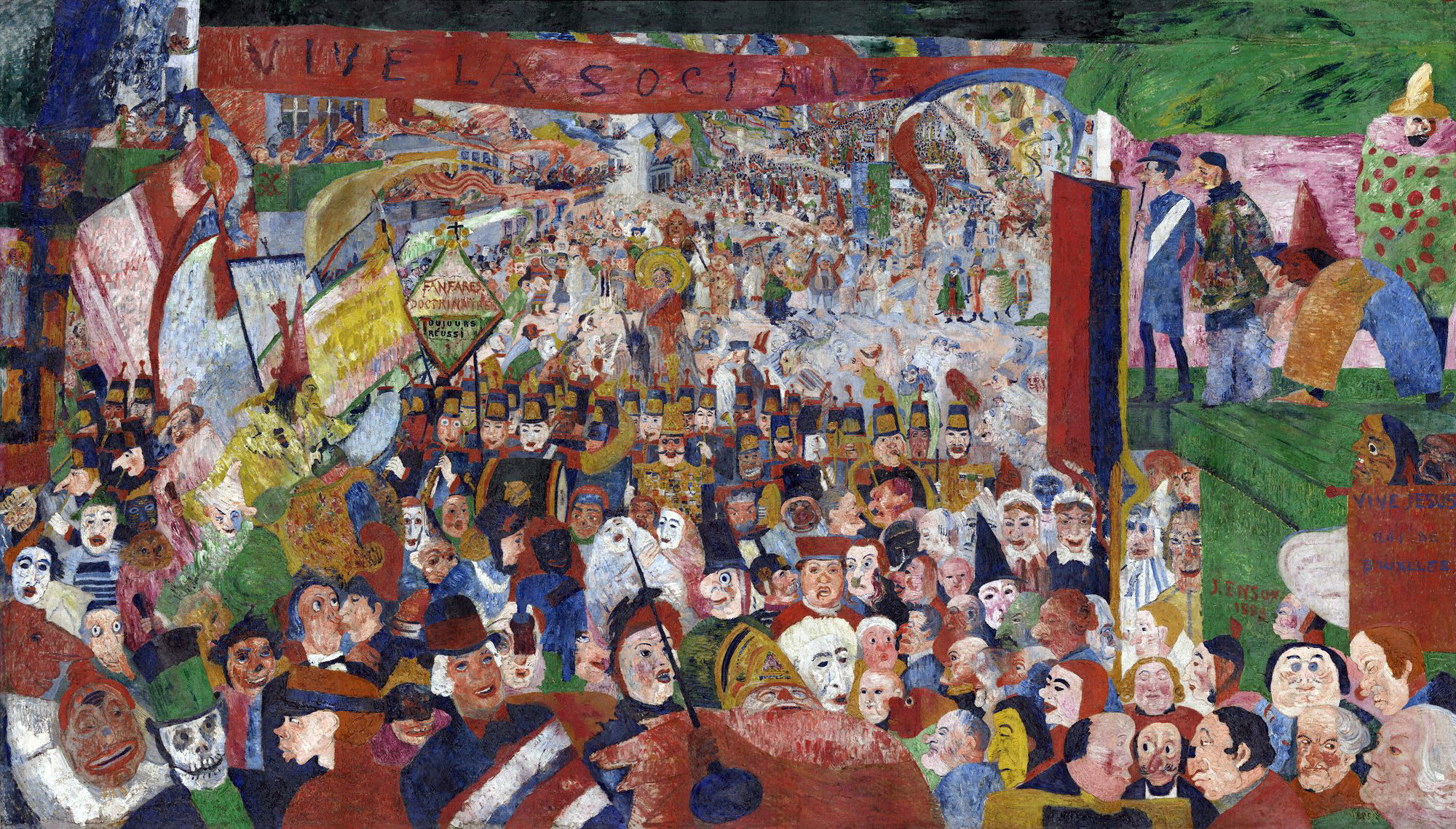 Christ's Entry Into Brussels in 1889 by James Ensor - 1888 - 252,5 x 430,5 cm J. Paul Getty Museum