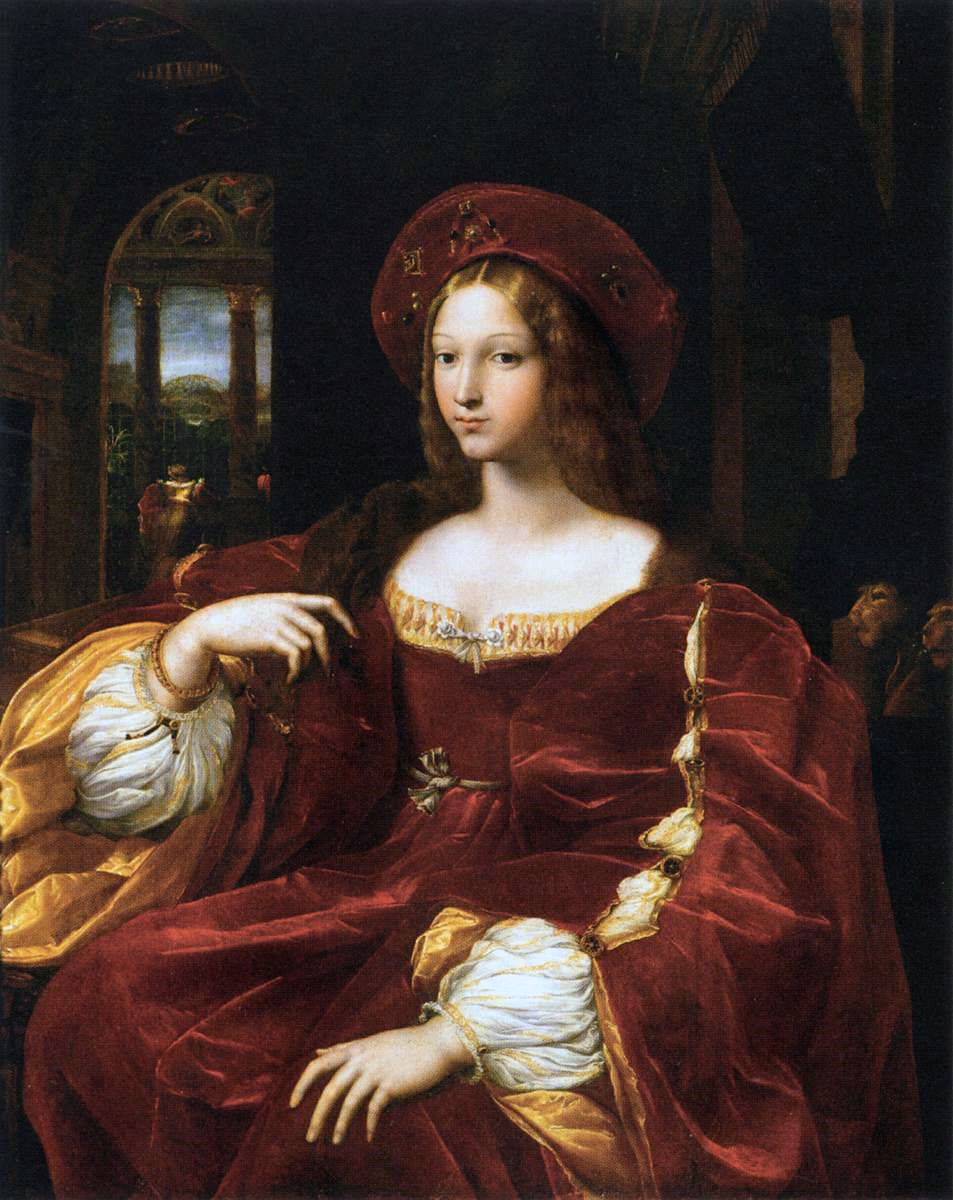 Portret de Doña Isabel de Requesens y Enriquez de Cardona-Anglesola by Giulio Romano - 1518 - 120 cm × 95 cm 