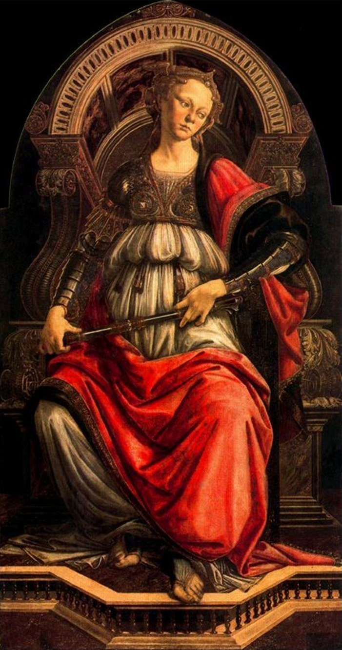 Tapferkeit by Sandro Botticelli - 1470 - 167 × 87 cm Galleria degli Uffizi (Die Uffizien)