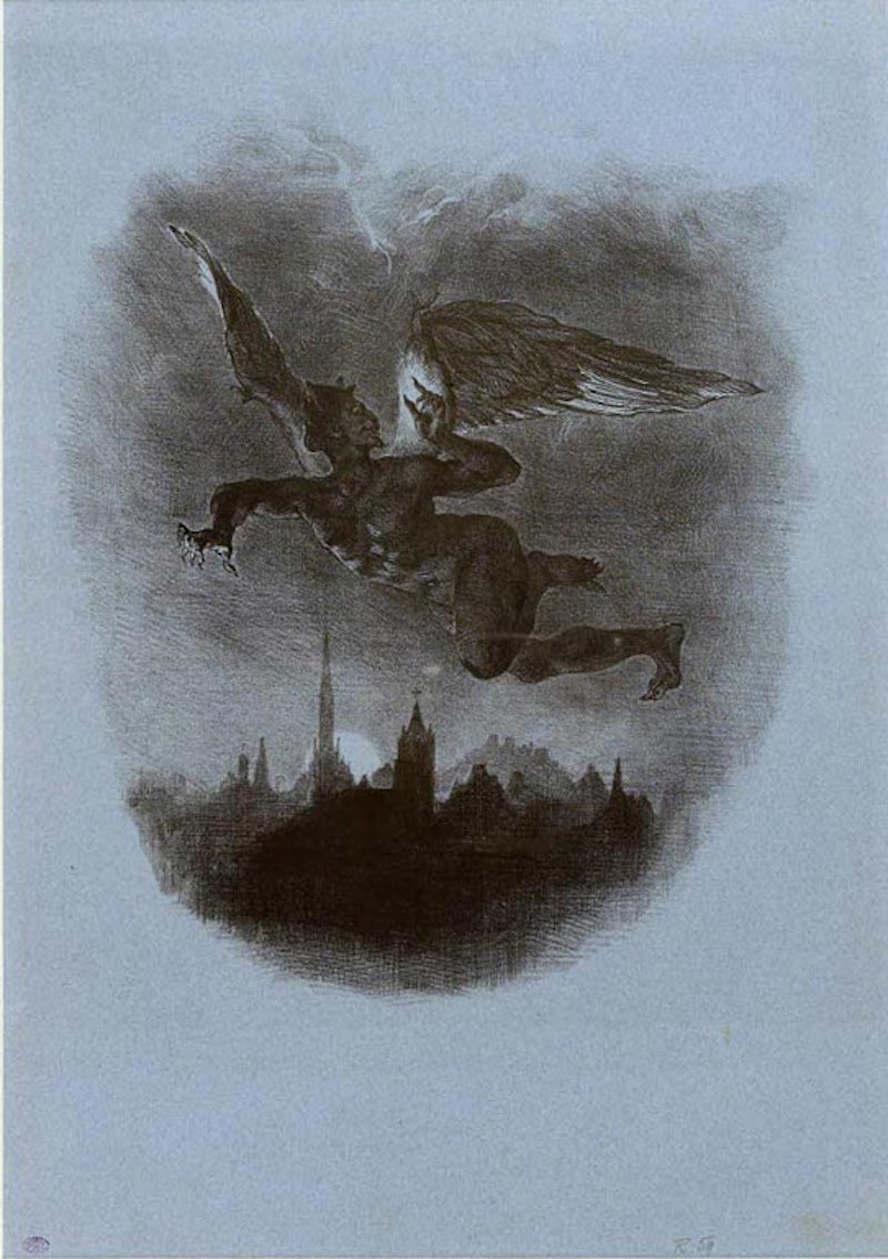 Mephistopheles Aloft by Eugène Delacroix - 1826 - - Musée national Eugène Delacroix