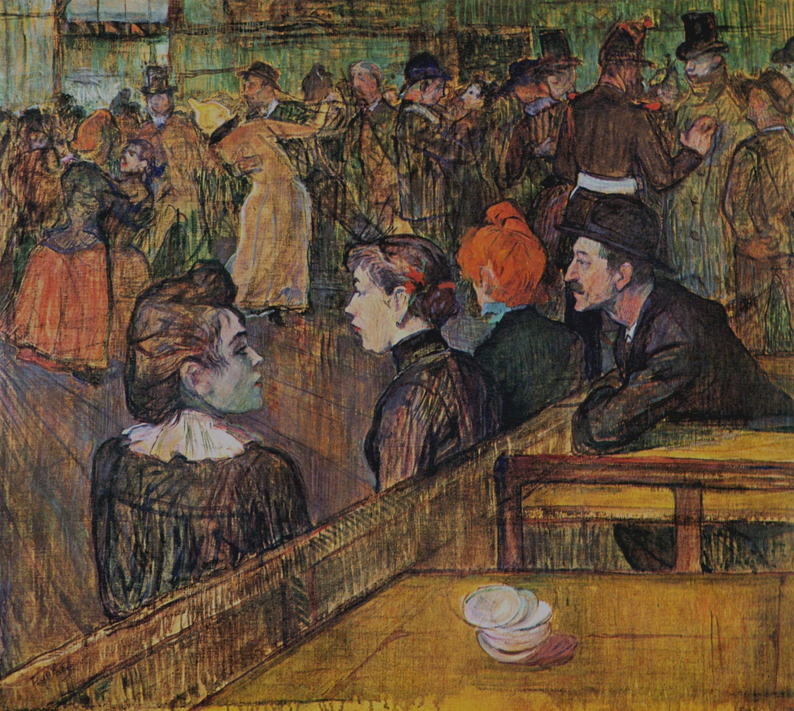 煎饼磨坊的舞会 by 亨利 劳特累克 - 1889 - 88.5 x 101.3 cm 芝加哥藝術博物館
