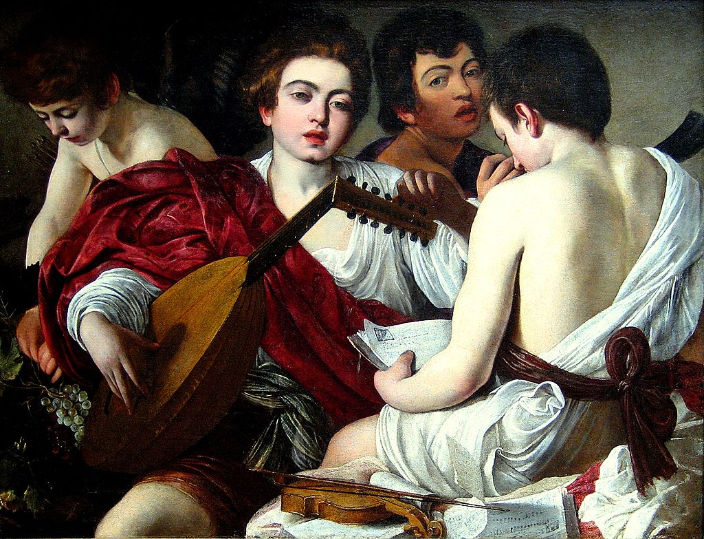 The Musicians by  Caravaggio - c. 1595 - 92 × 118.5 cm Metropolitan Museum of Art