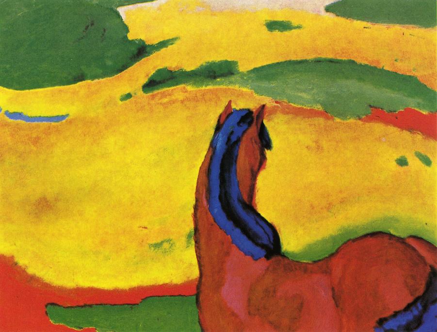 Horse in a Landscape by Franz Marc - 1910 - 112 x 85 cm Museum Folkwang