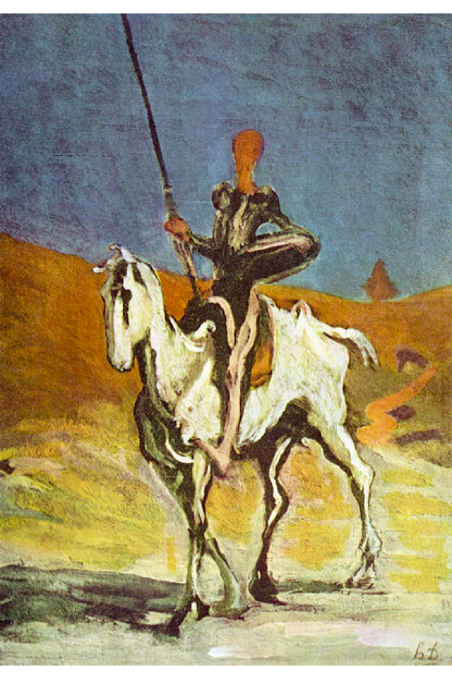 Don Quichote en Sancho Panza by Honoré Daumier - circa 1868 - 51 × 32 cm Neue Pinakothek