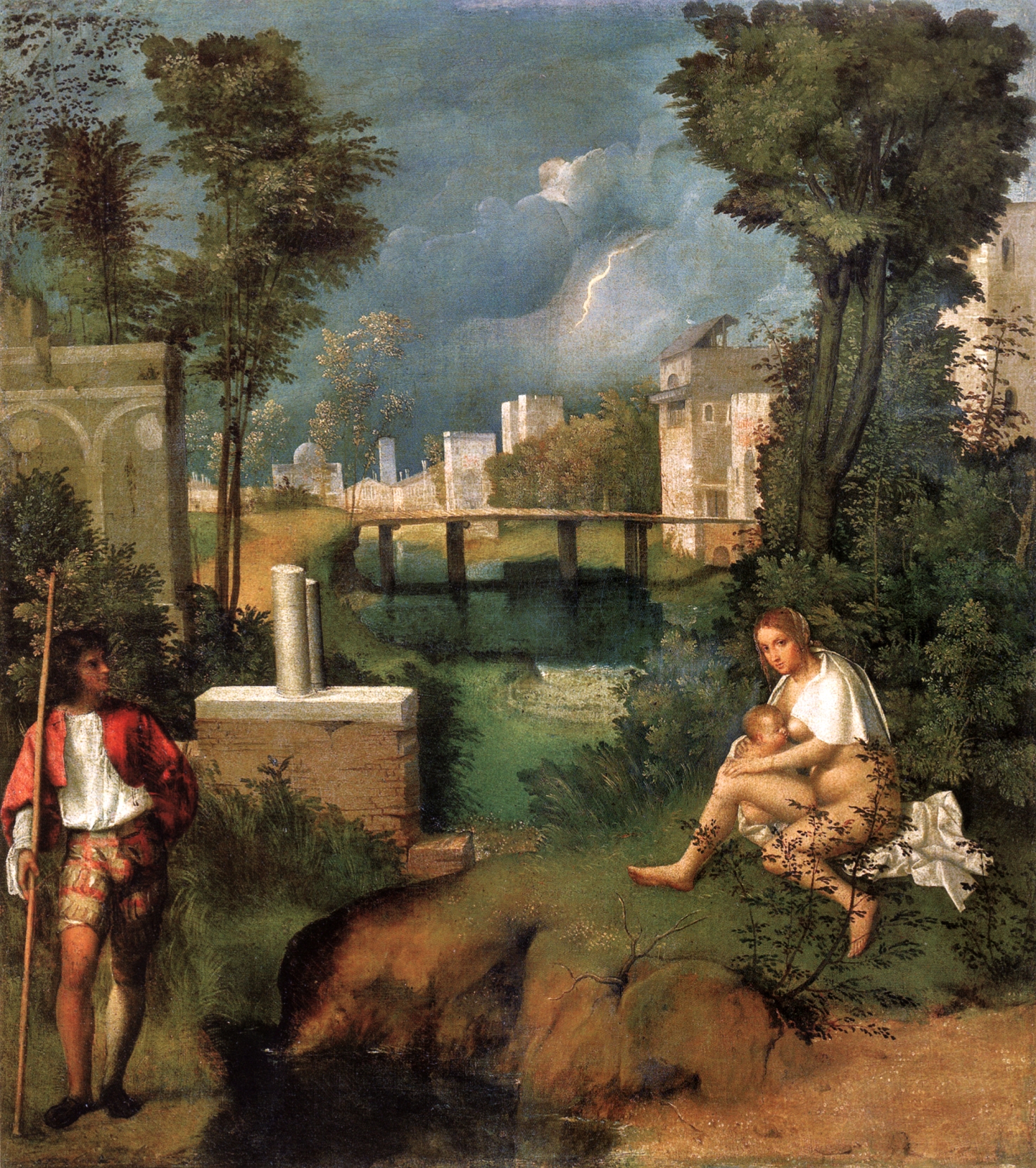 La Tempesta by Giorgio Barbarelli - c. 1508 - 83 cm × 73 cm 