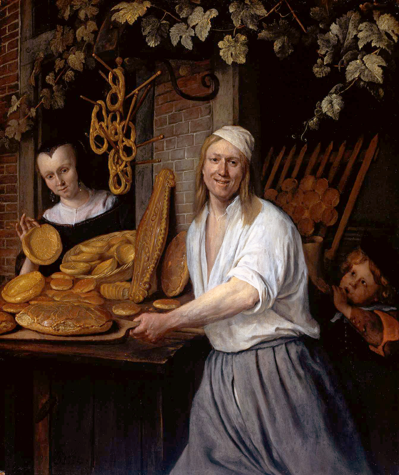 Пекарь Остверт и его жена by Jan Steen - 1658 - 37,7 × 31,5 см 