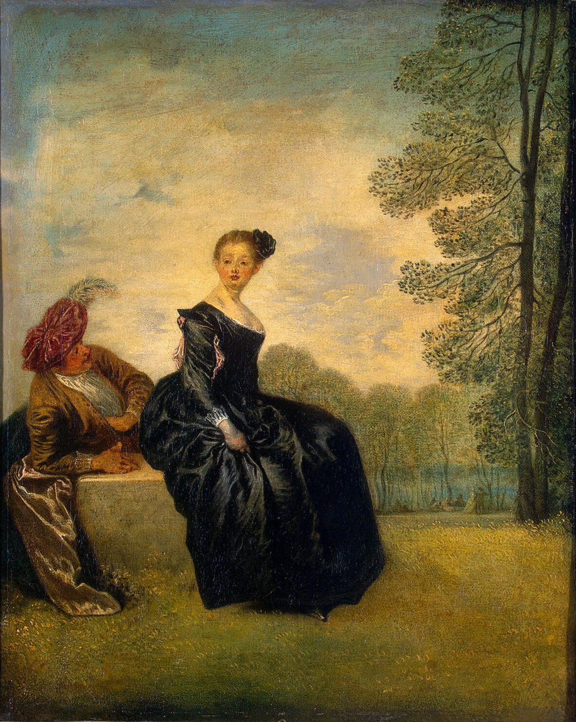 Kaprisli Kız by Antoine Watteau - yak. 1718 - 42 x 134 cm 
