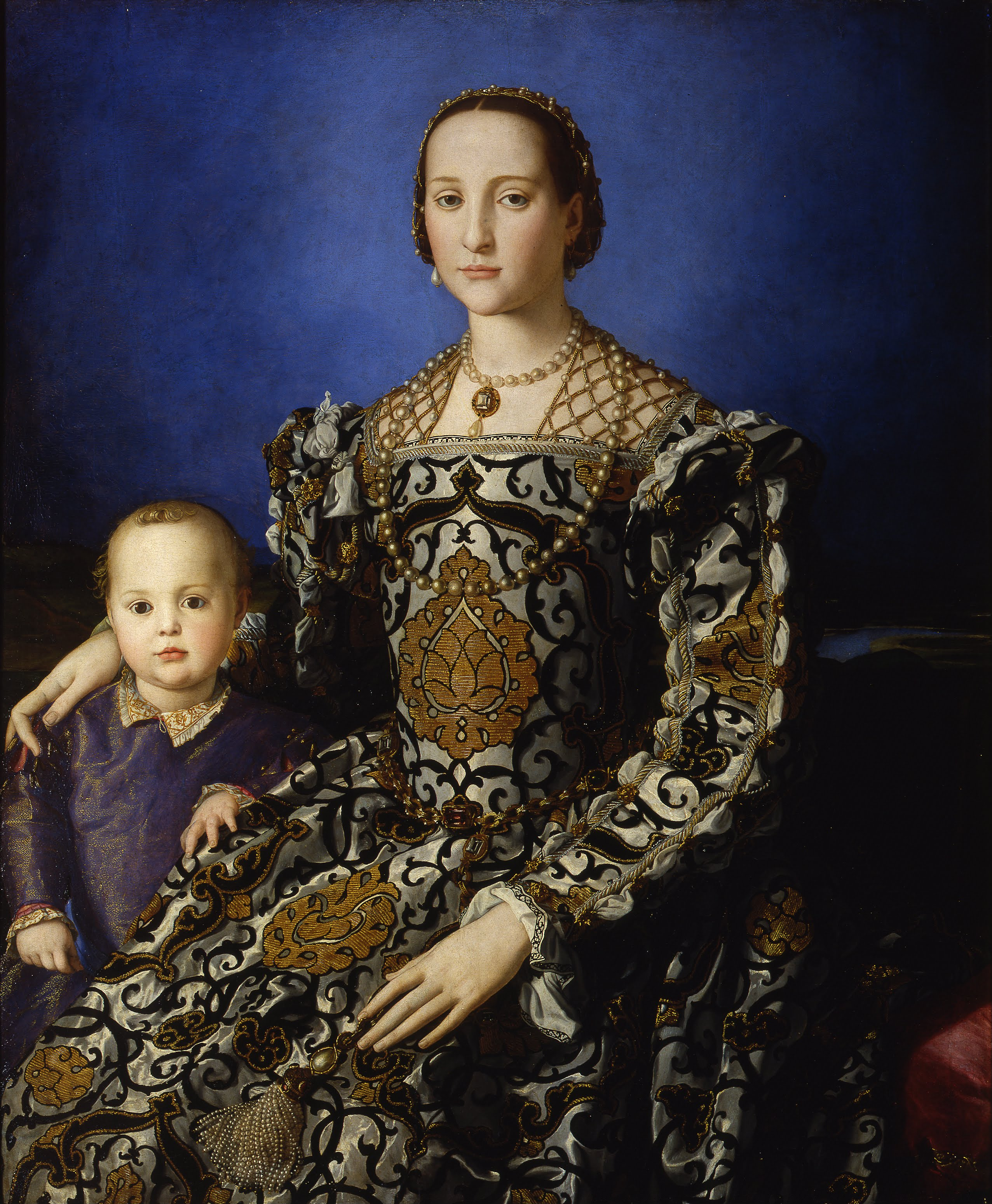 Portrait d'Eléonore de Tolède et de son fils by Agnolo Bronzino - 1545 - 115 × 96 cm Galleria degli Uffizi