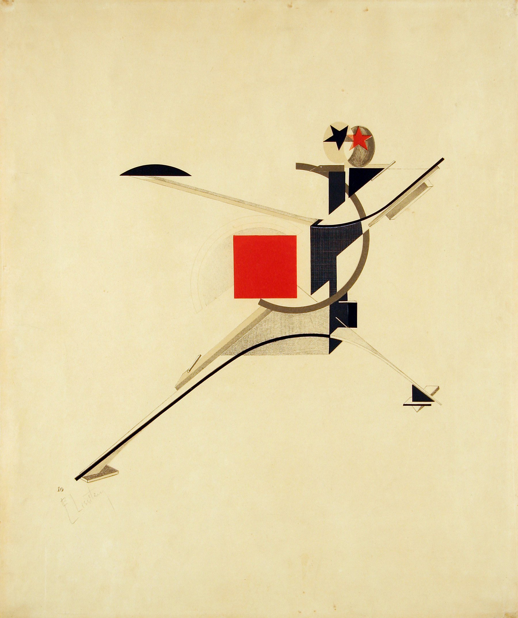 Nieuwe mens by El Lissitzky - 1923 - 30,8 x 32,1 cm 