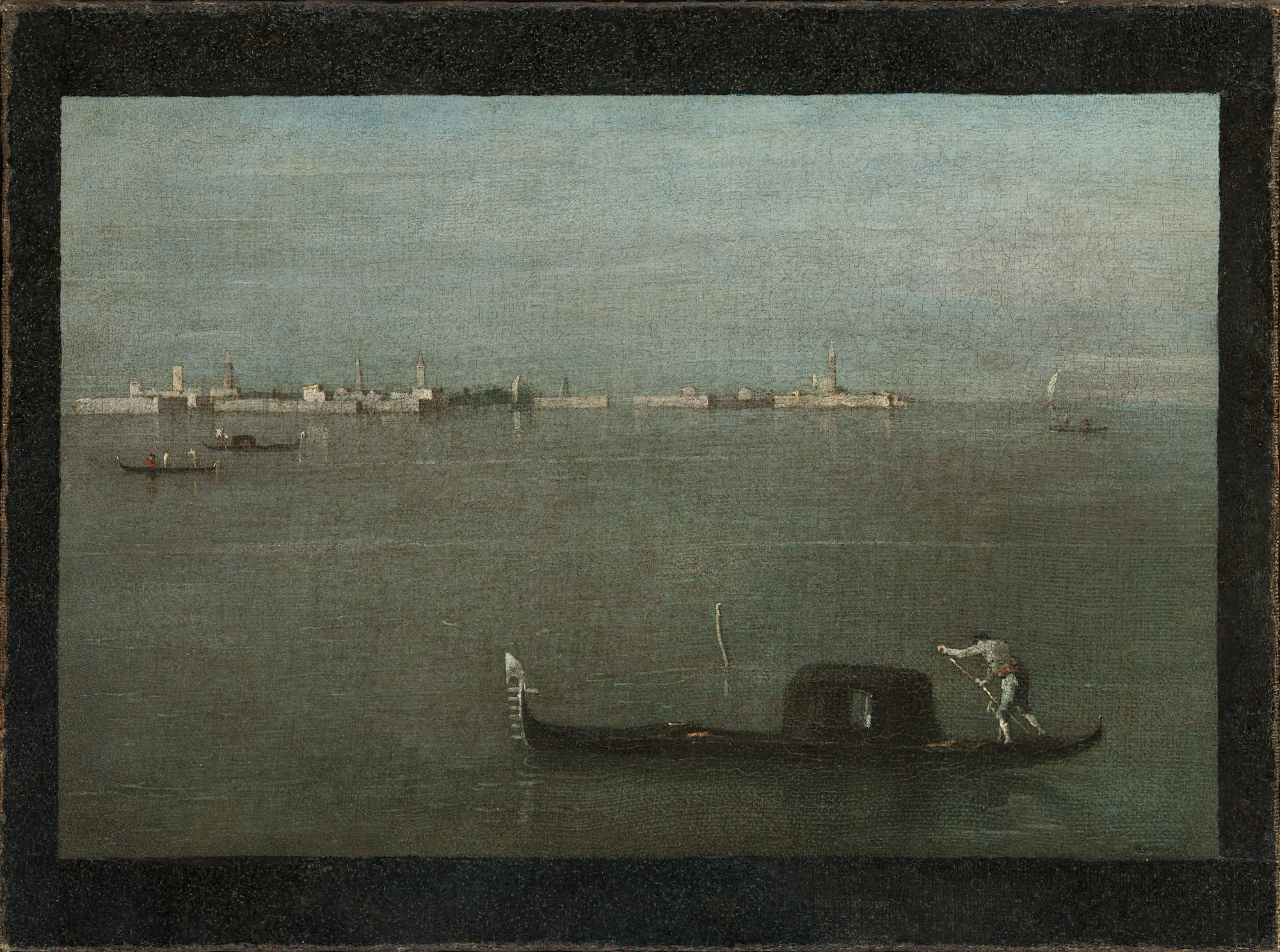 Gondolák a lagúnán (Szürke lagúna) by Francesco Guardi - 1712-1793 - 31 x 41,8 cm 