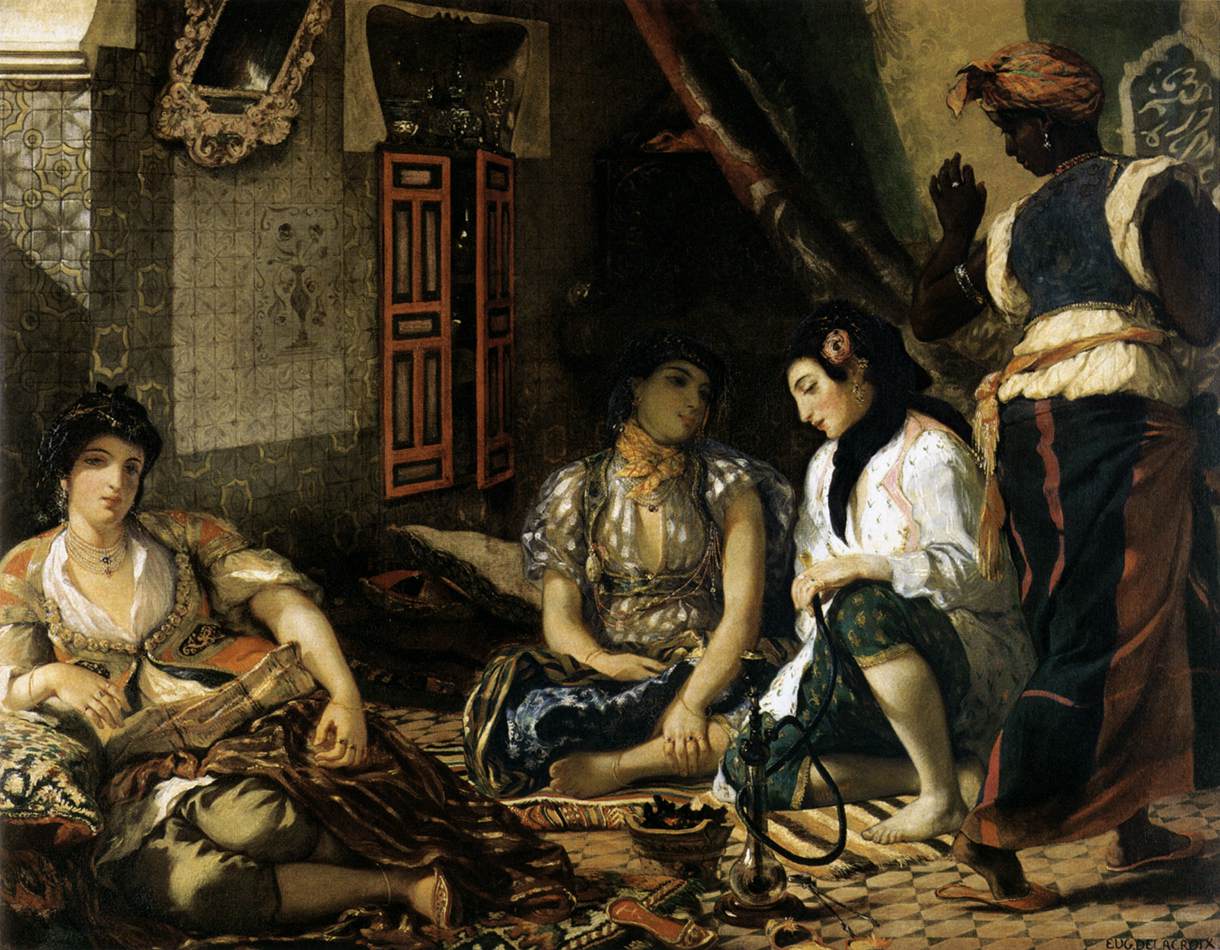 阿尔及尔的女人 by 尤金 德拉克洛瓦 - 1834 - 180 x 229 cm 
