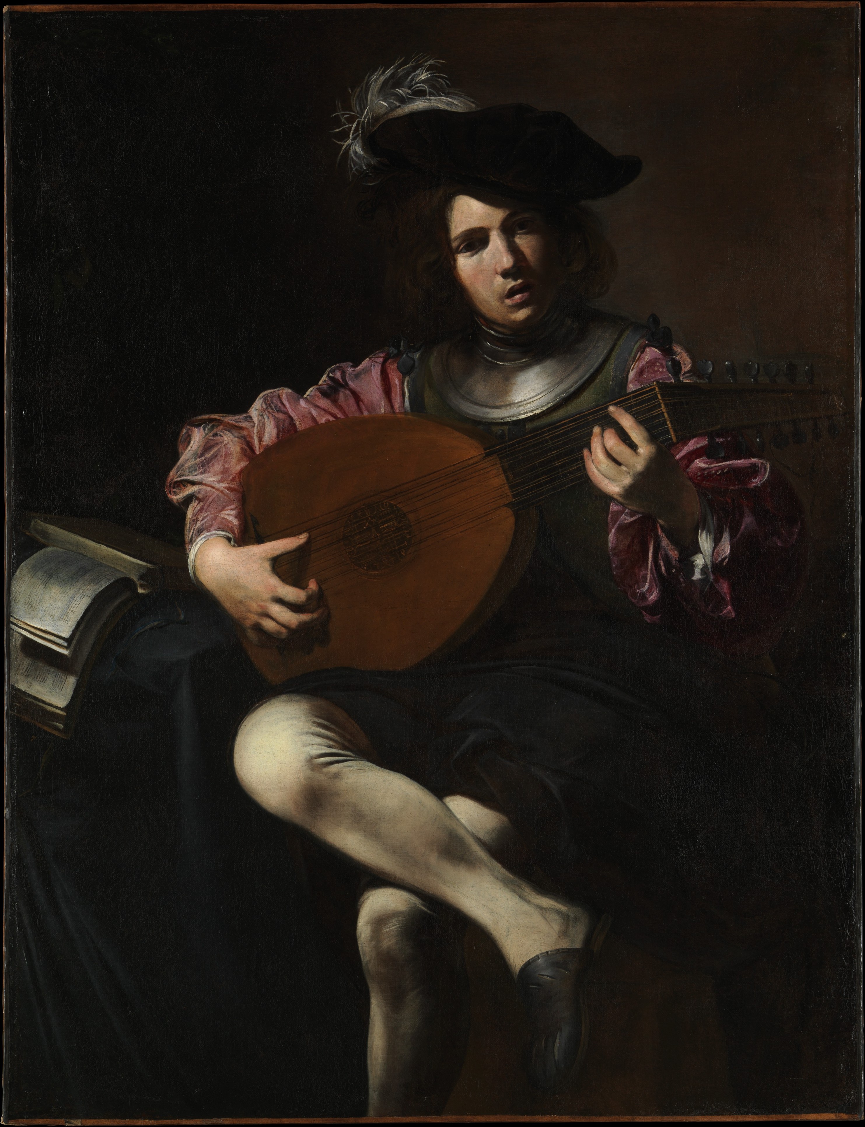 魯特琴演奏者 by Valentin de Boulogne - 約1625–26 - 128.3 x 99.1 cm 