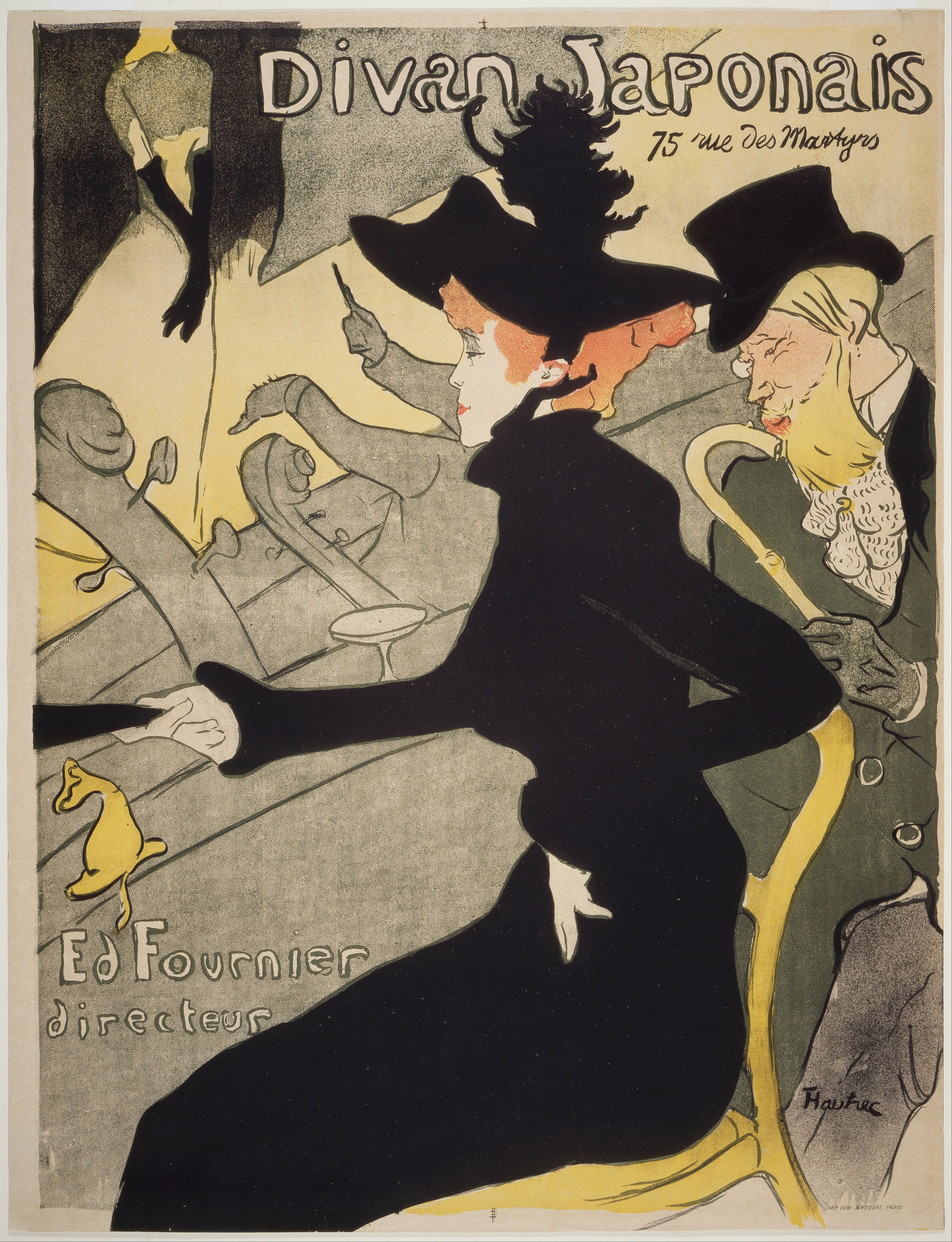 Le Divan Japonais by Henri de Toulouse-Lautrec - 1893 - 24.25 x 31.63 in Detroit Institute of Arts