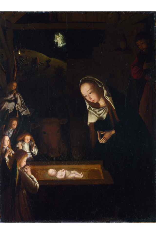 Поклонение младенцу by Geertgen tot Sint Jans - 1490 - 34 × 25 см 