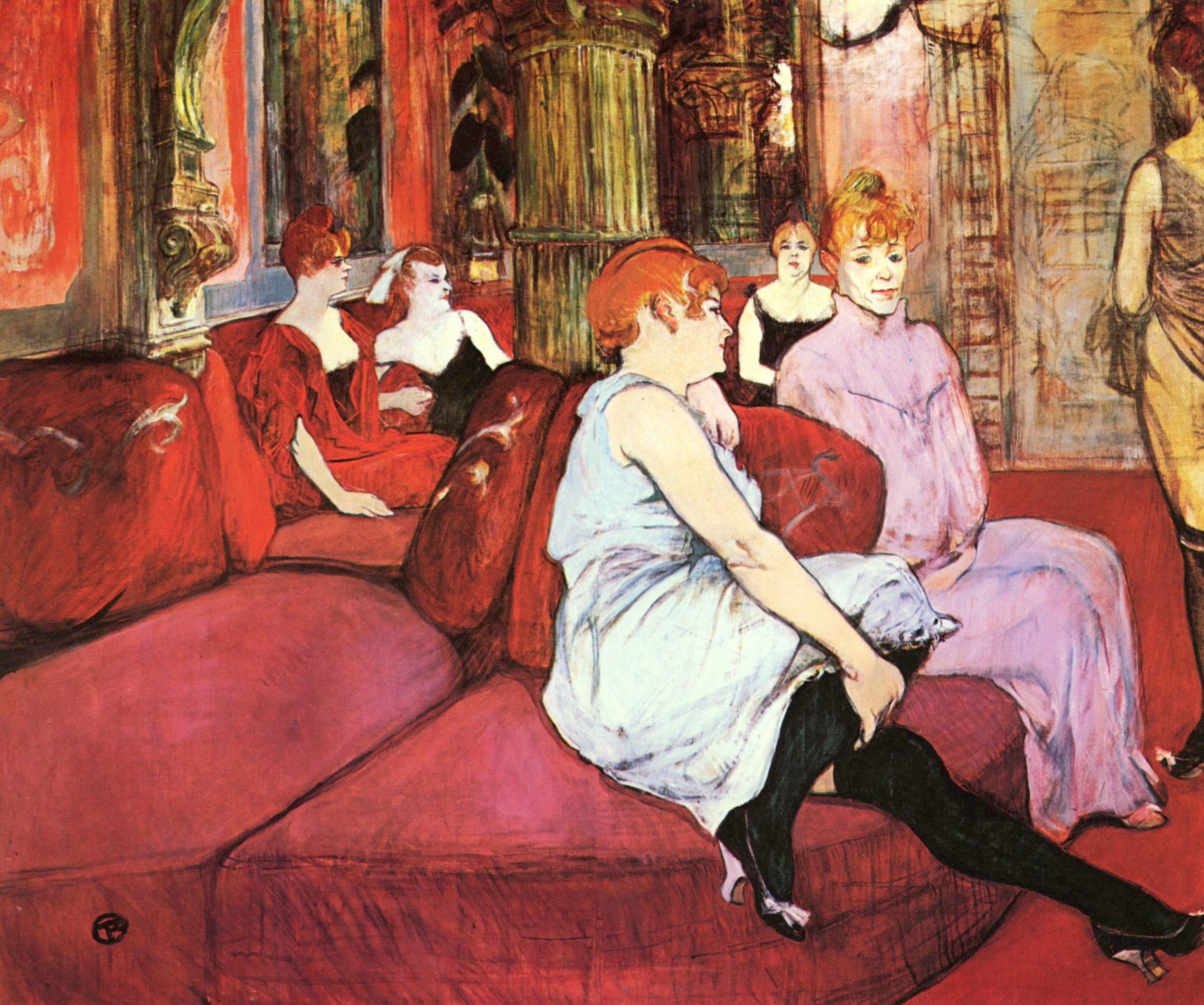 Rue des Moulins'in Salonunda (Salon at the Rue des Moulins) by Henri de Toulouse-Lautrec - 1894 - 111.5 × 132.5 cm 