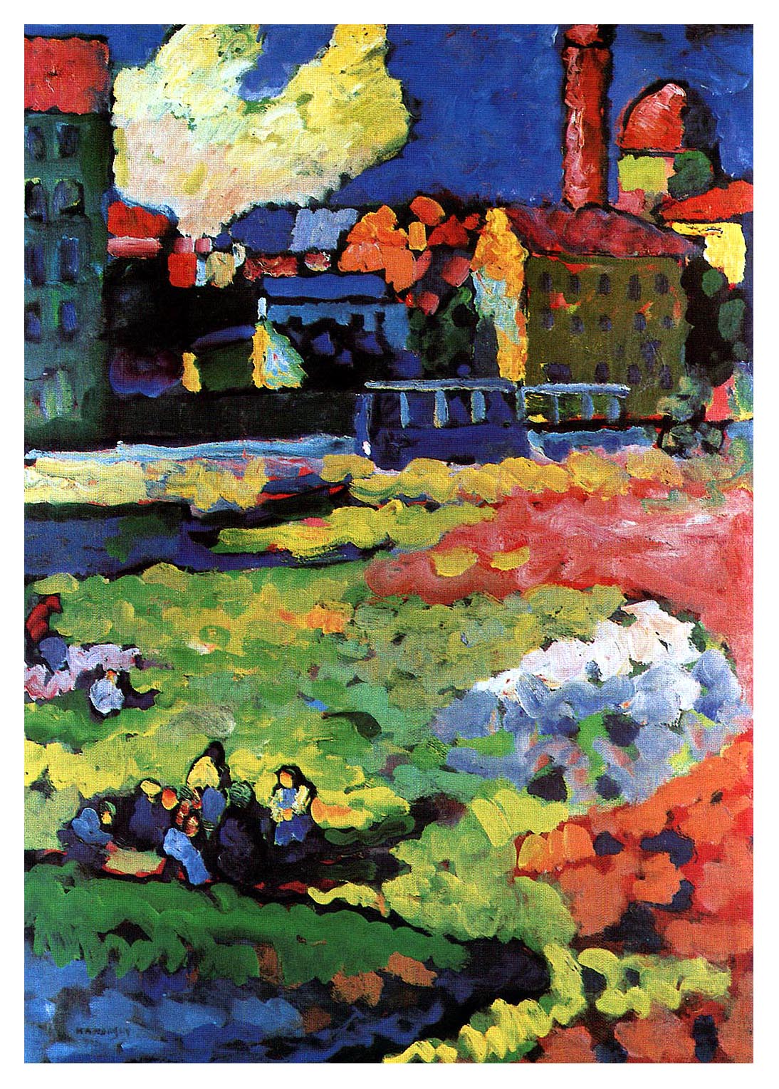 Мюнхен-Швабинг с церковью Урсулы.  by Wassily Kandinsky - 1908 - 68,8 х 49 см 