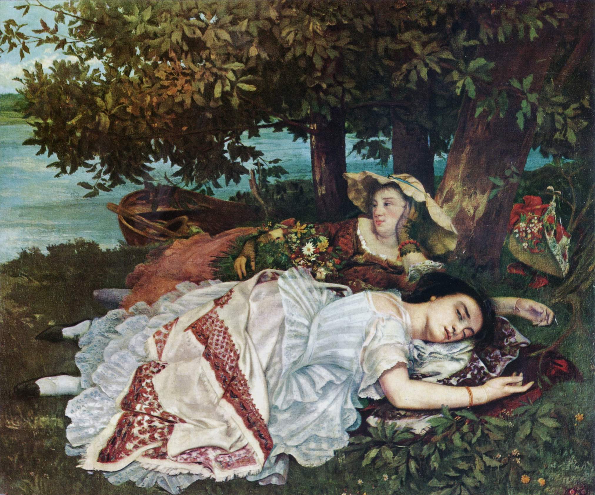 Young Ladies on the Bank of the Seine by Gustave Courbet - 1857 - 174 x 206 cm National Gallery