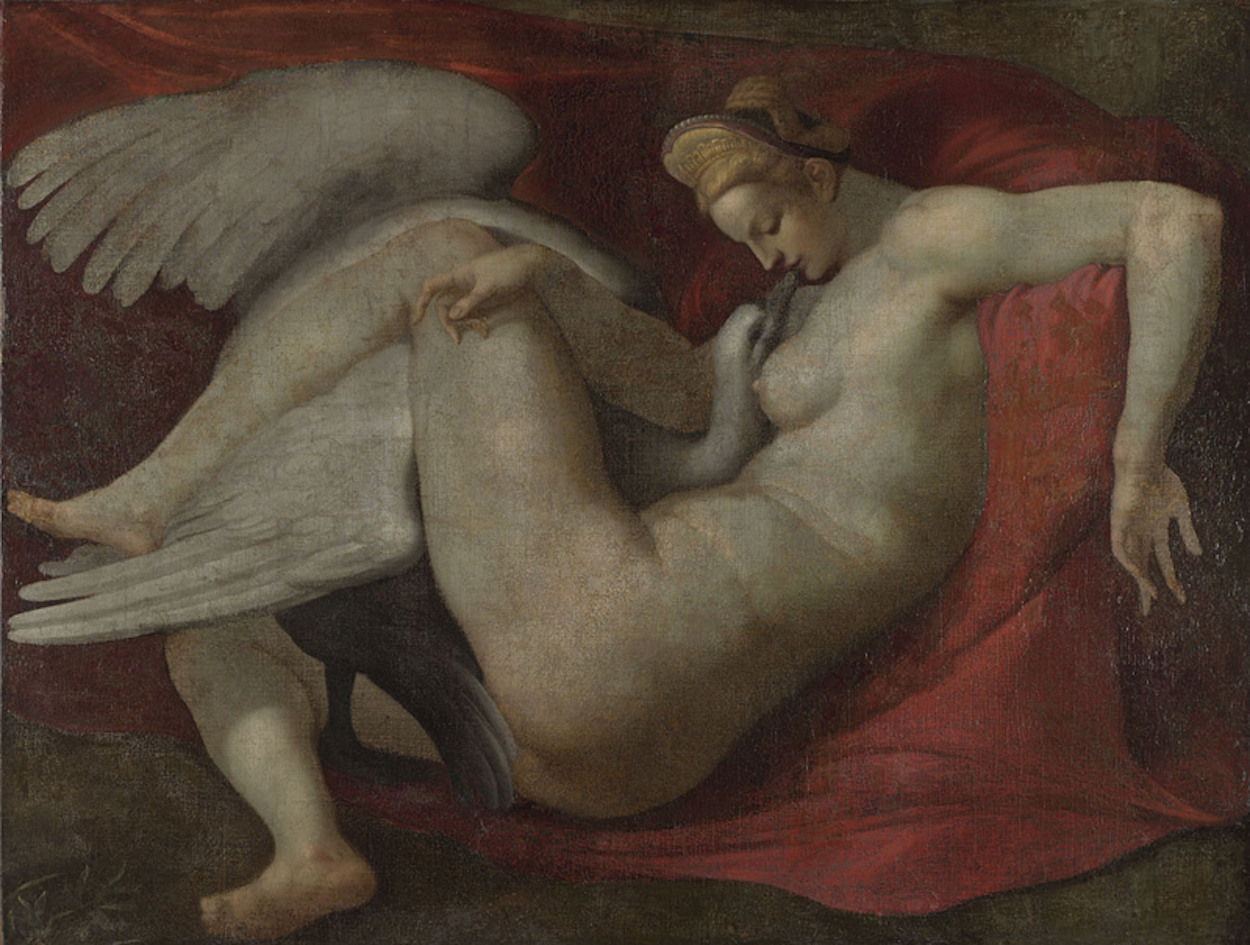 Leda et le Cygne by Artiste Inconnu - 1530 - 105.4 x 141 cm 