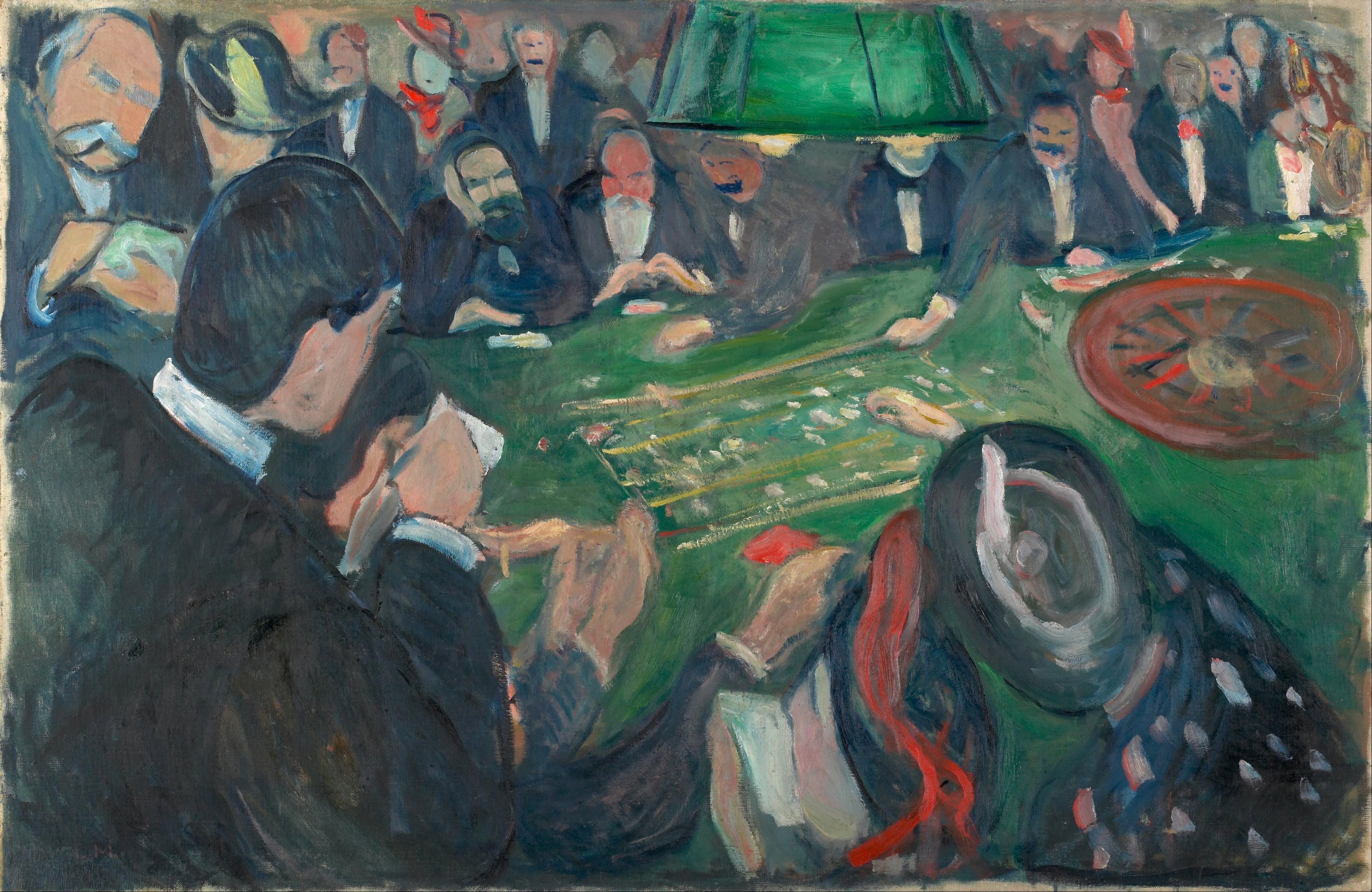 At the Roulette Table in Monte Carlo by Edvard Munch - 1892 - 74.5 x 116 cm Munch Museum
