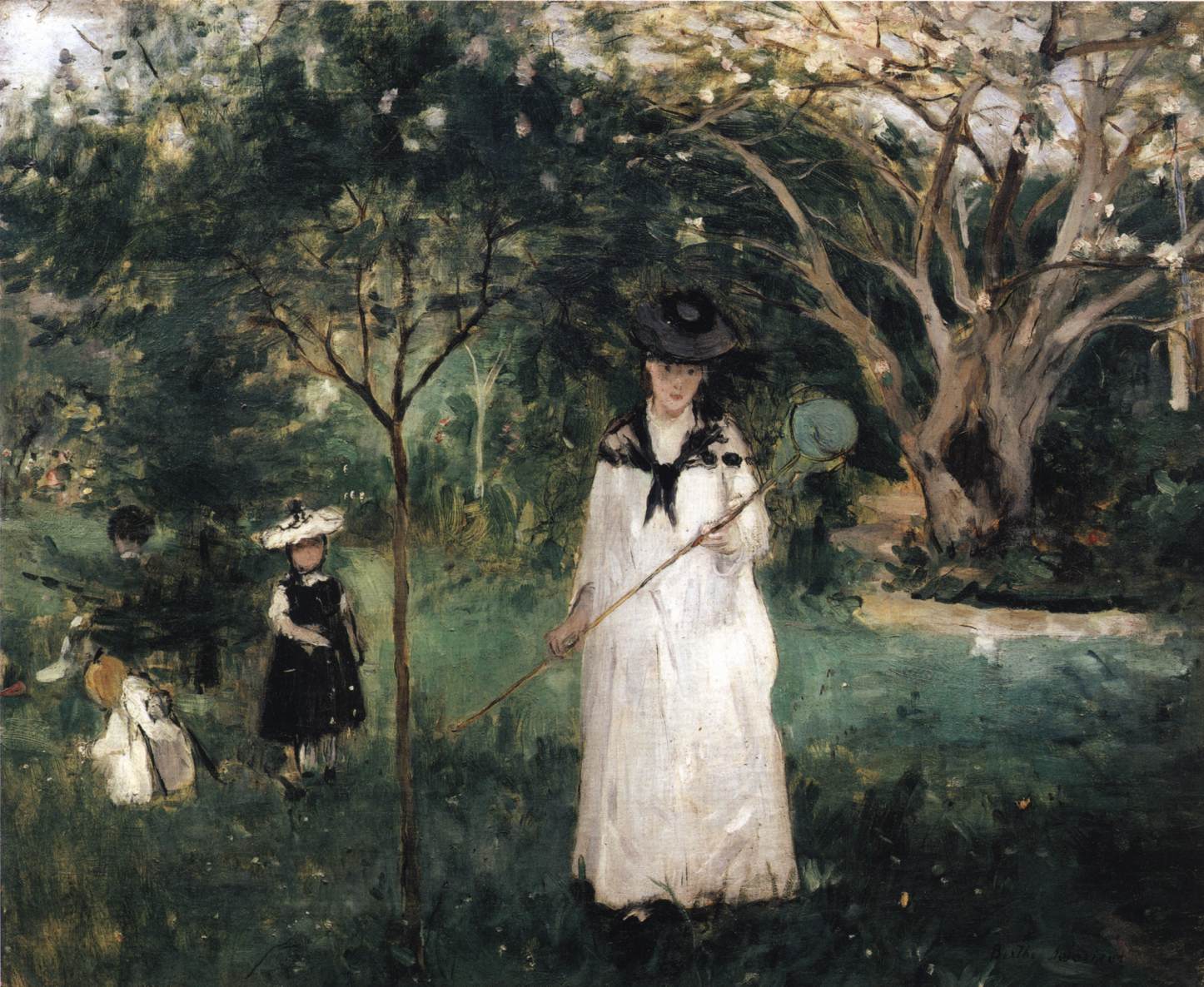 Kelebek Avı by Berthe Morisot - 1874 - 56 x 46 cm Musée d'Orsay