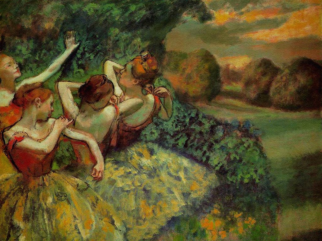  Cuatro Bailarinas by Edgar Degas - c. 1899 - 180 x 151 cm National Gallery of Art