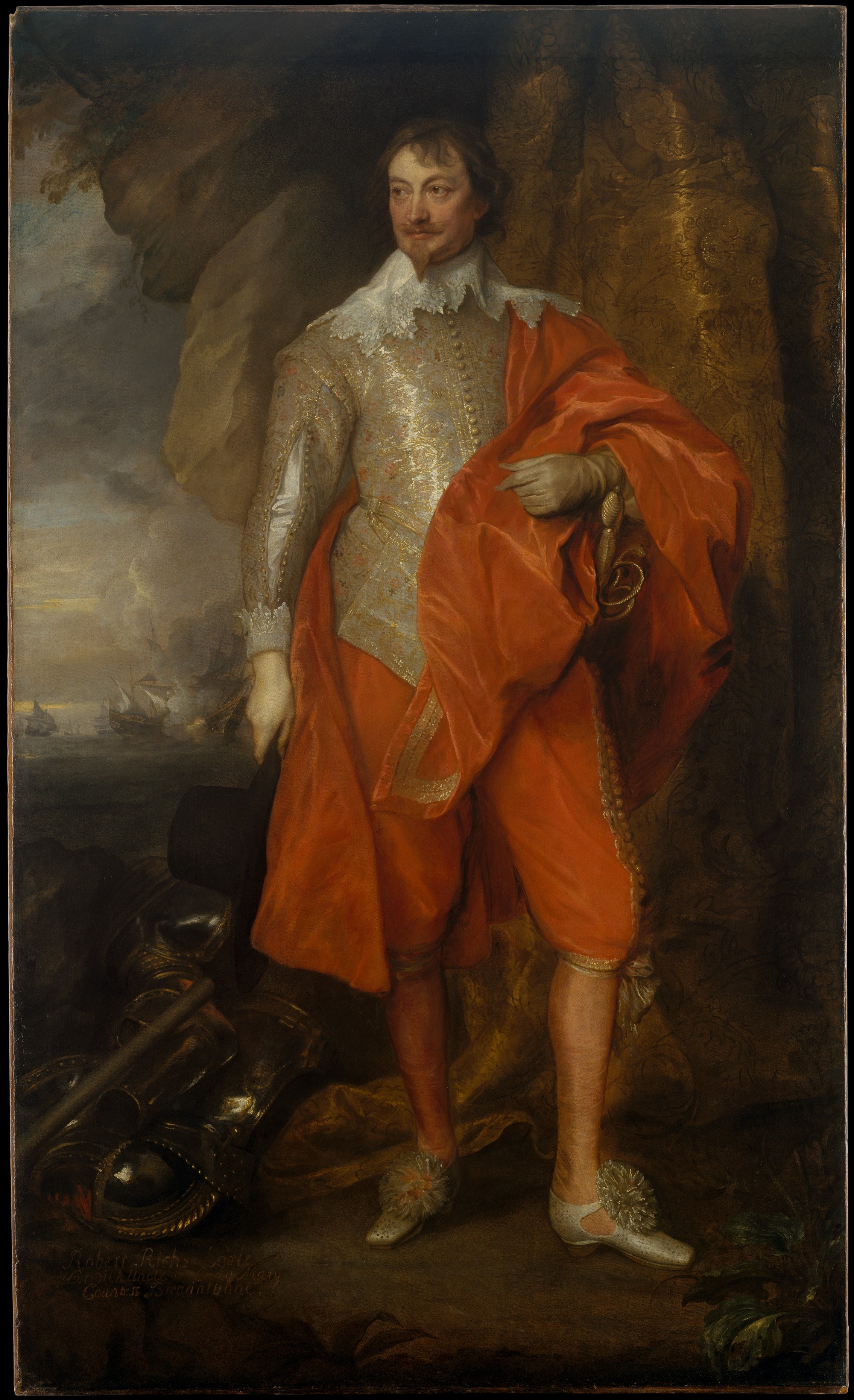 罗伯特 里奇，第二代沃里克伯爵 by 安东尼·范 戴克 - 大约1632–35 - 208 x 128 cm 