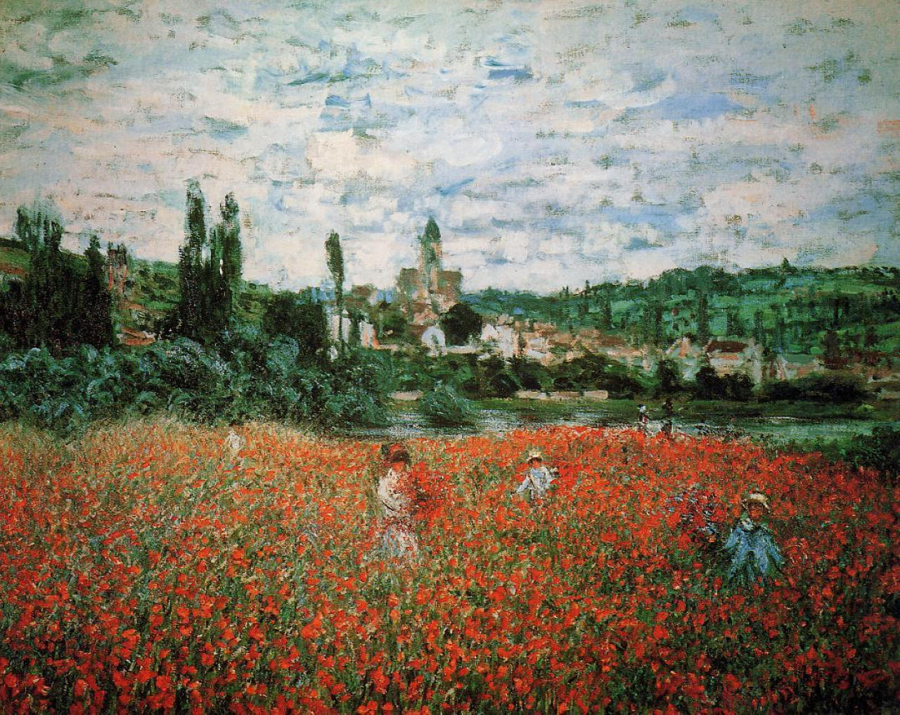 Mohnfeld bei Vetheuil by Claude Monet - 1879 - 71.5 x 91.5 cm Private Sammlung